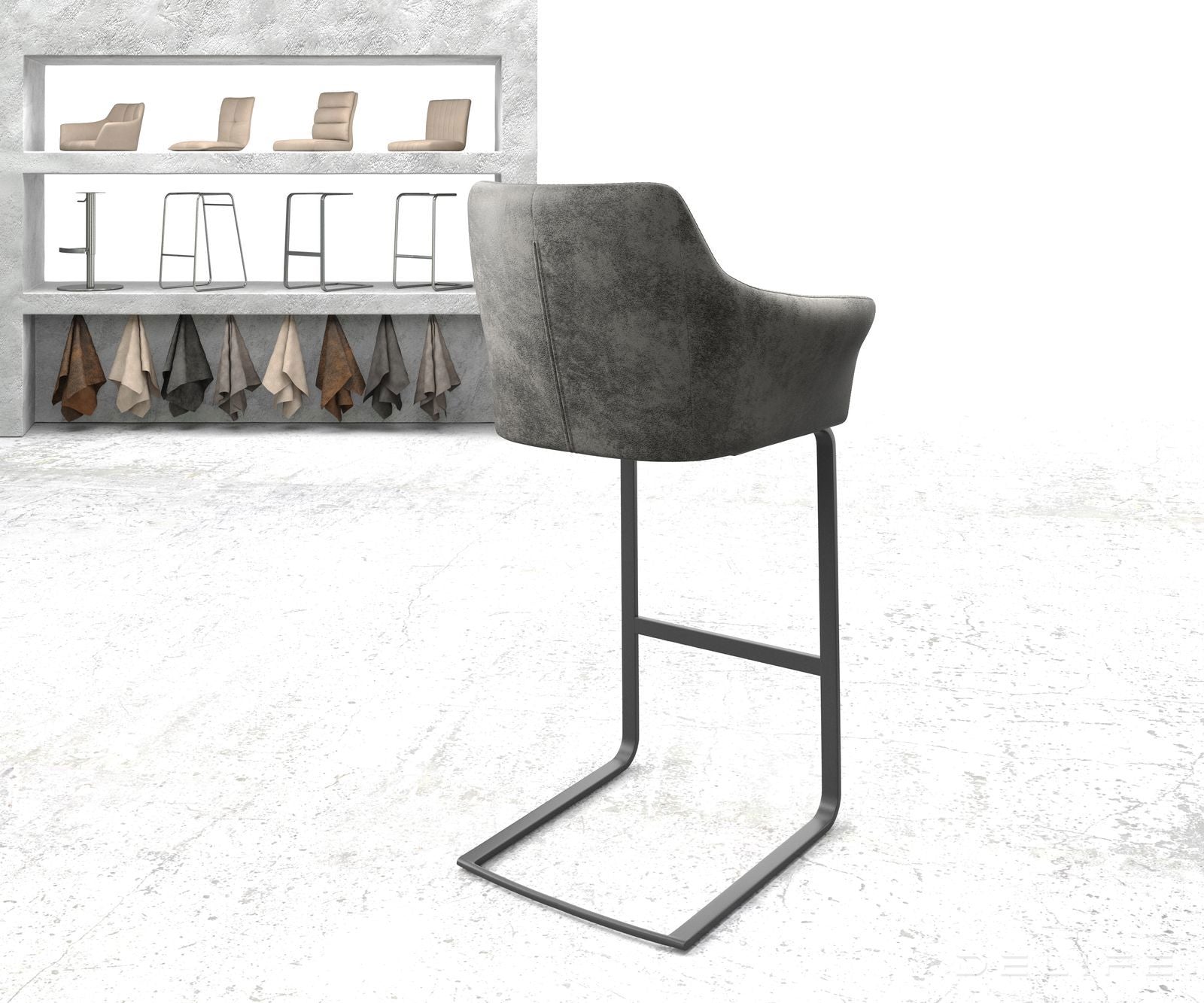 Barski stol Yulo, Material: Mikrofibra