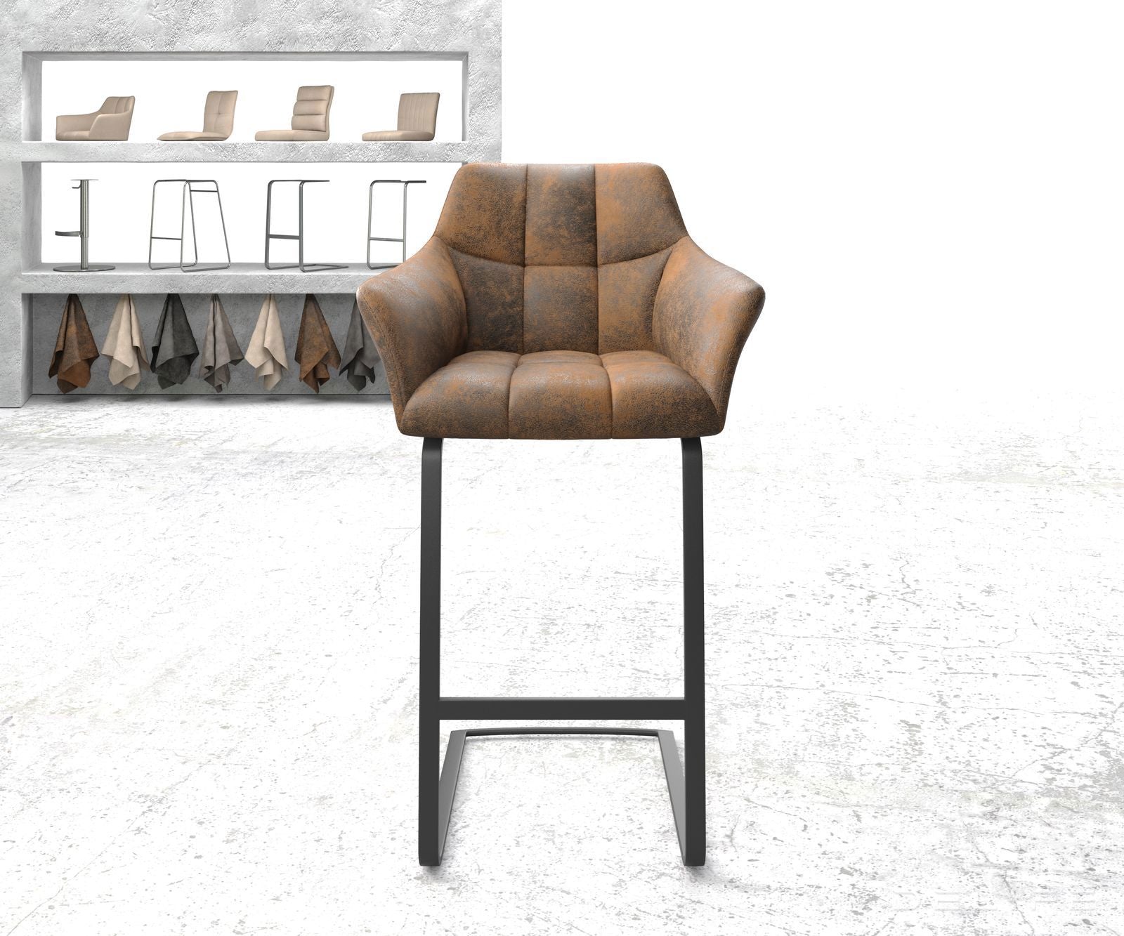 Barski stol Yulo, Material: Mikrofibra