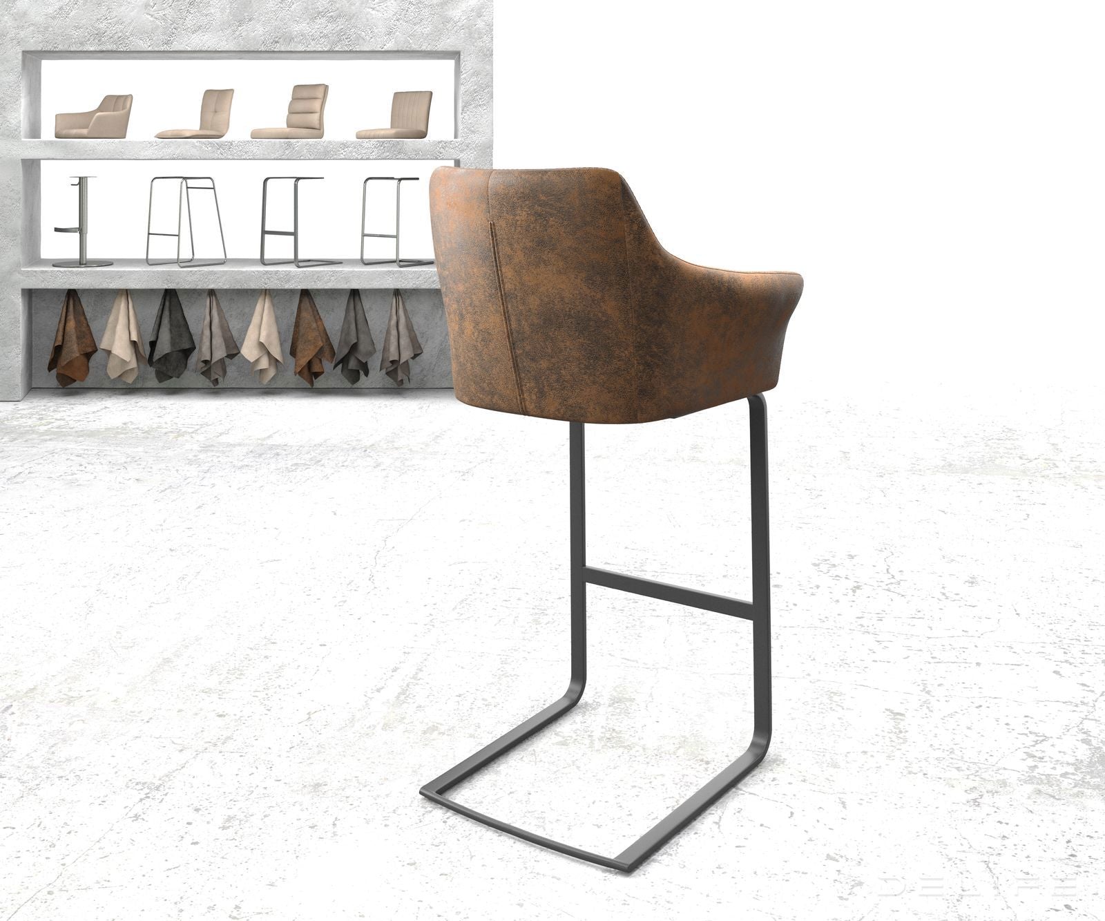 Barski stol Yulo, Material: Mikrofibra