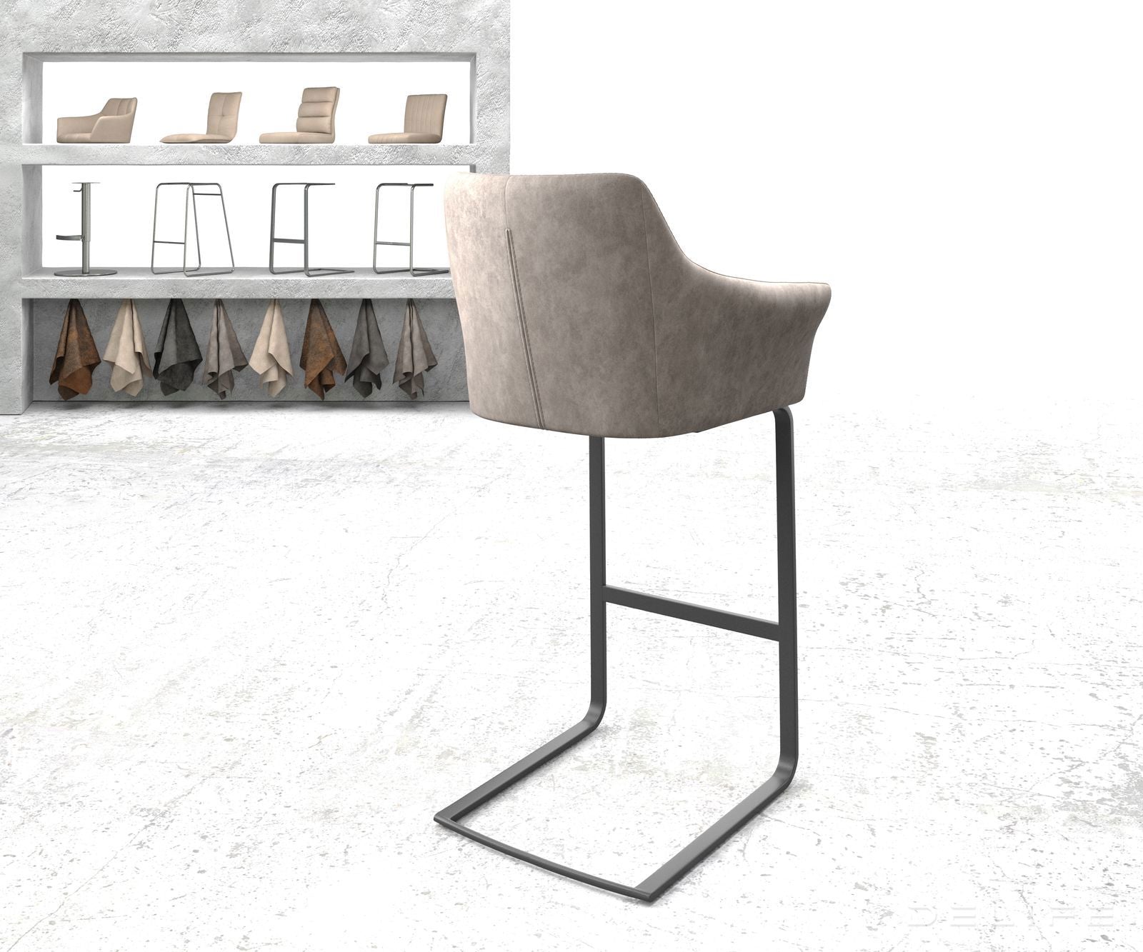 Barski stol Yulo, Material: Mikrofibra