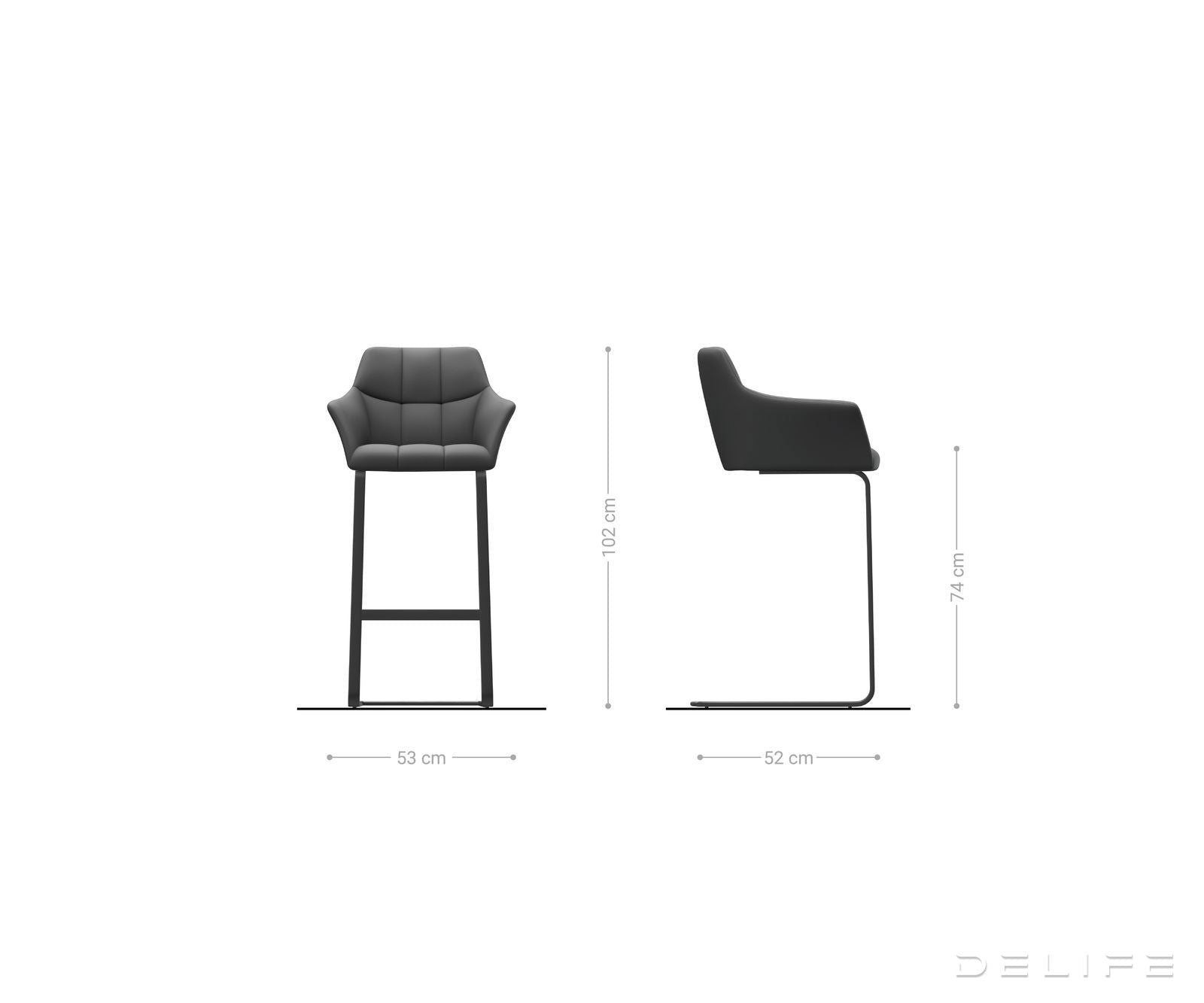 Barski stol Yulo, Material: Mikrofibra