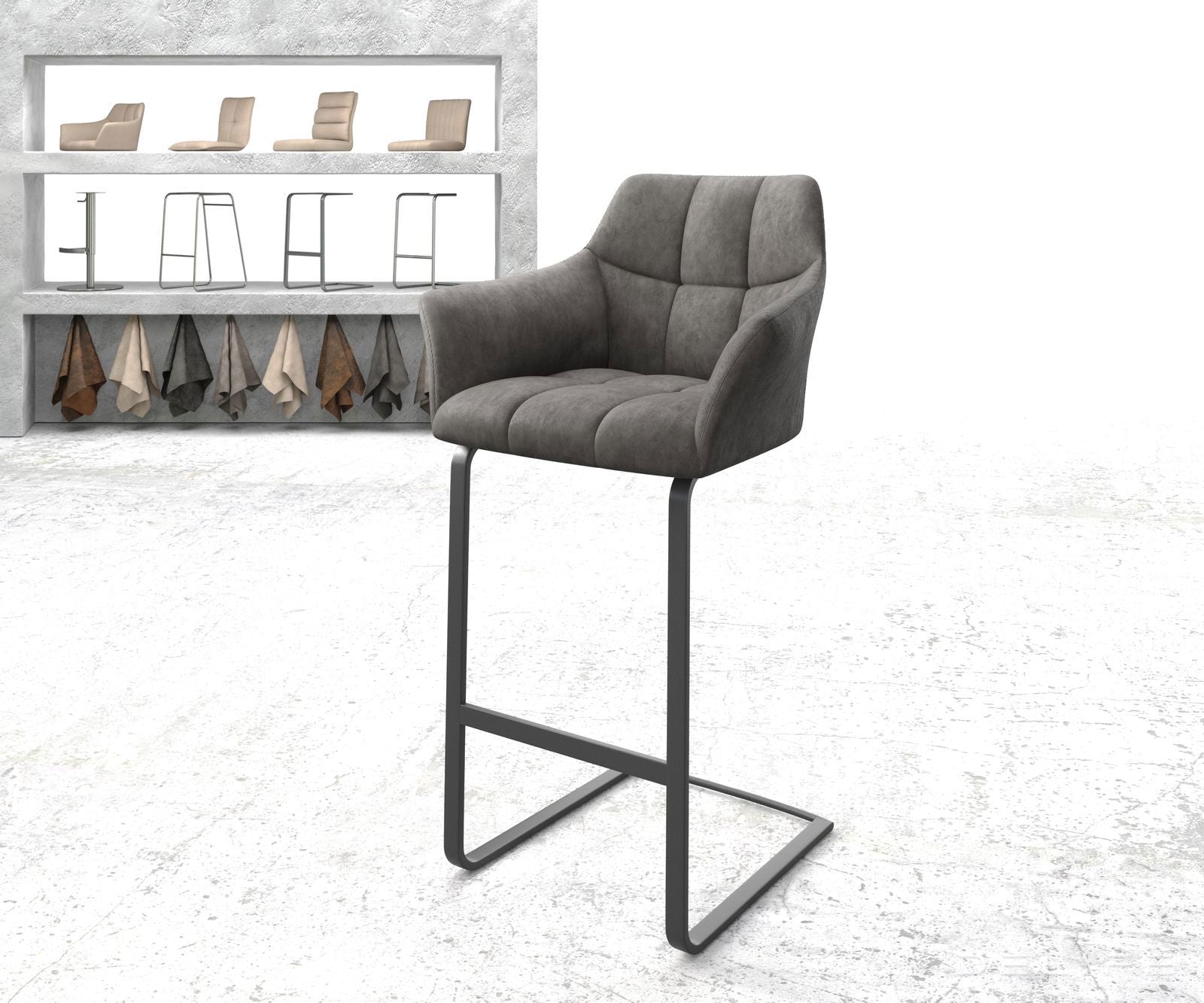 Barski stol Yulo, Material: Mikrofibra