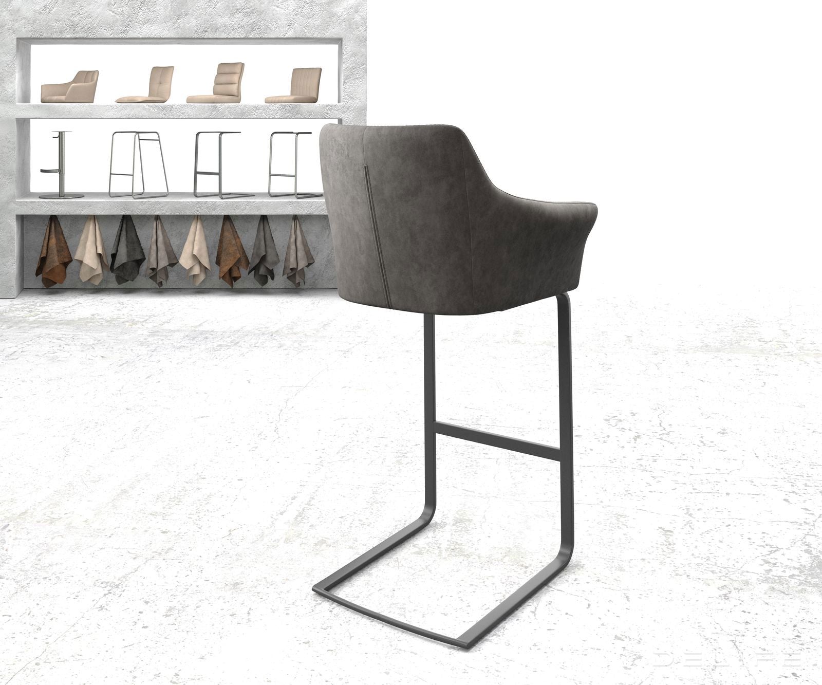 Barski stol Yulo, Material: Mikrofibra