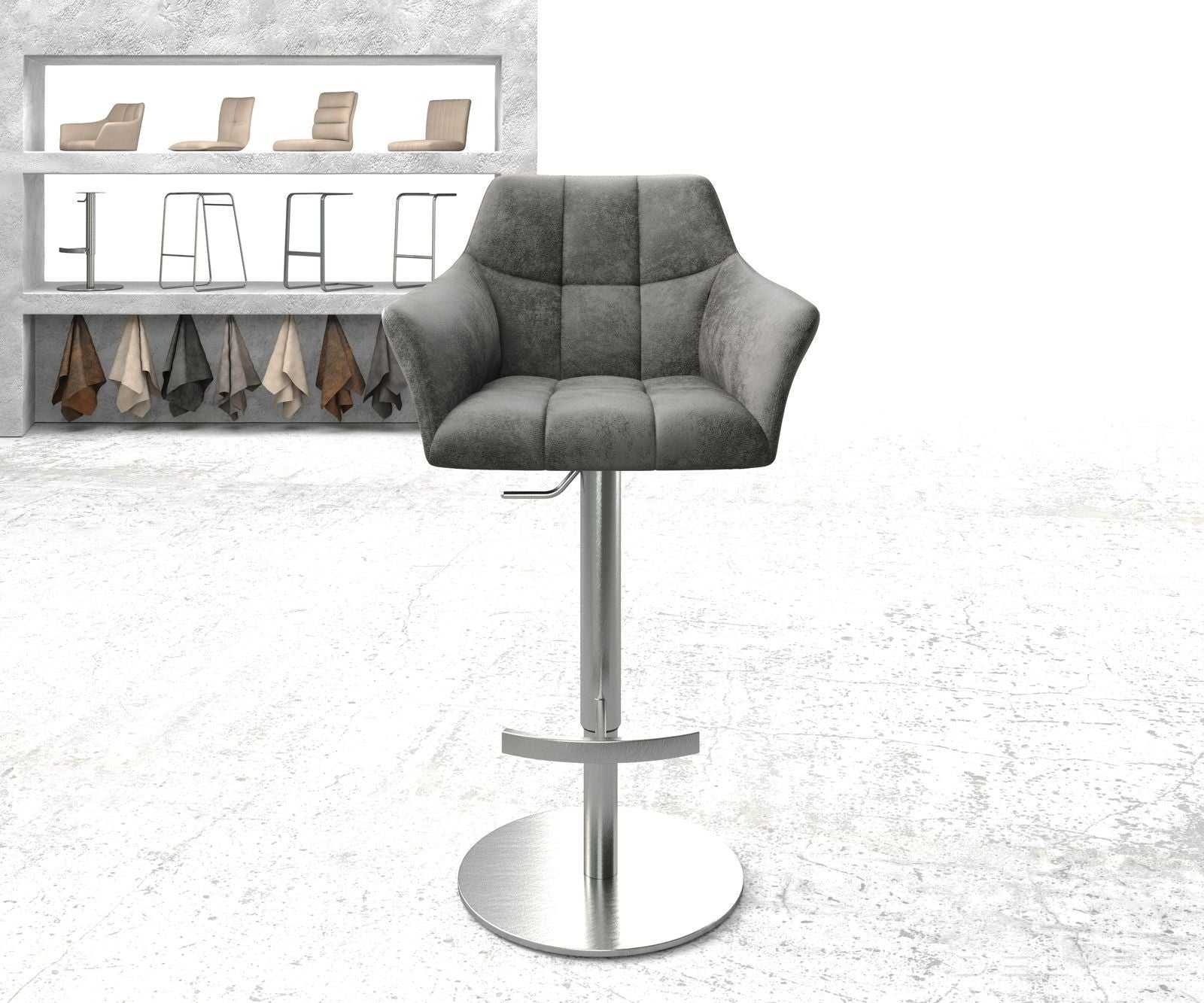 Barski stol Yulo, Material: Mikrofibra