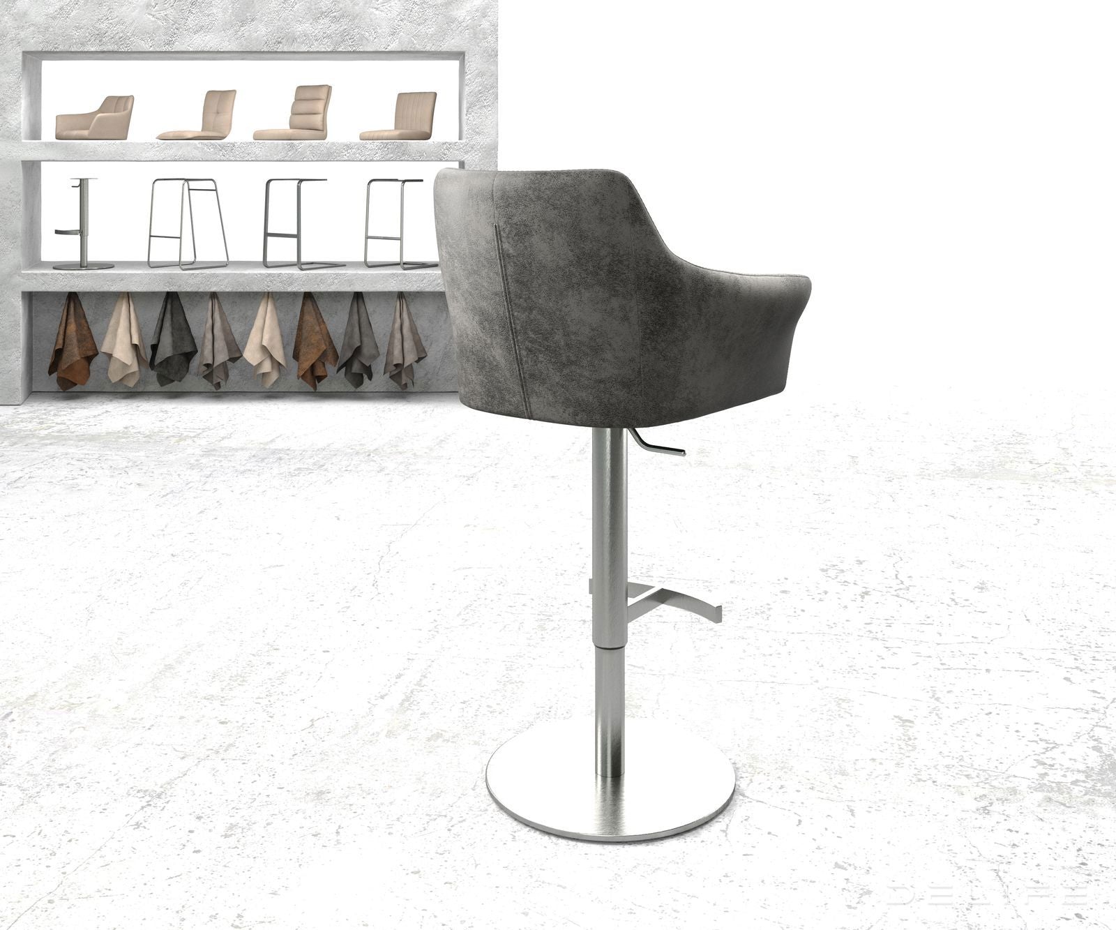 Barski stol Yulo, Material: Mikrofibra