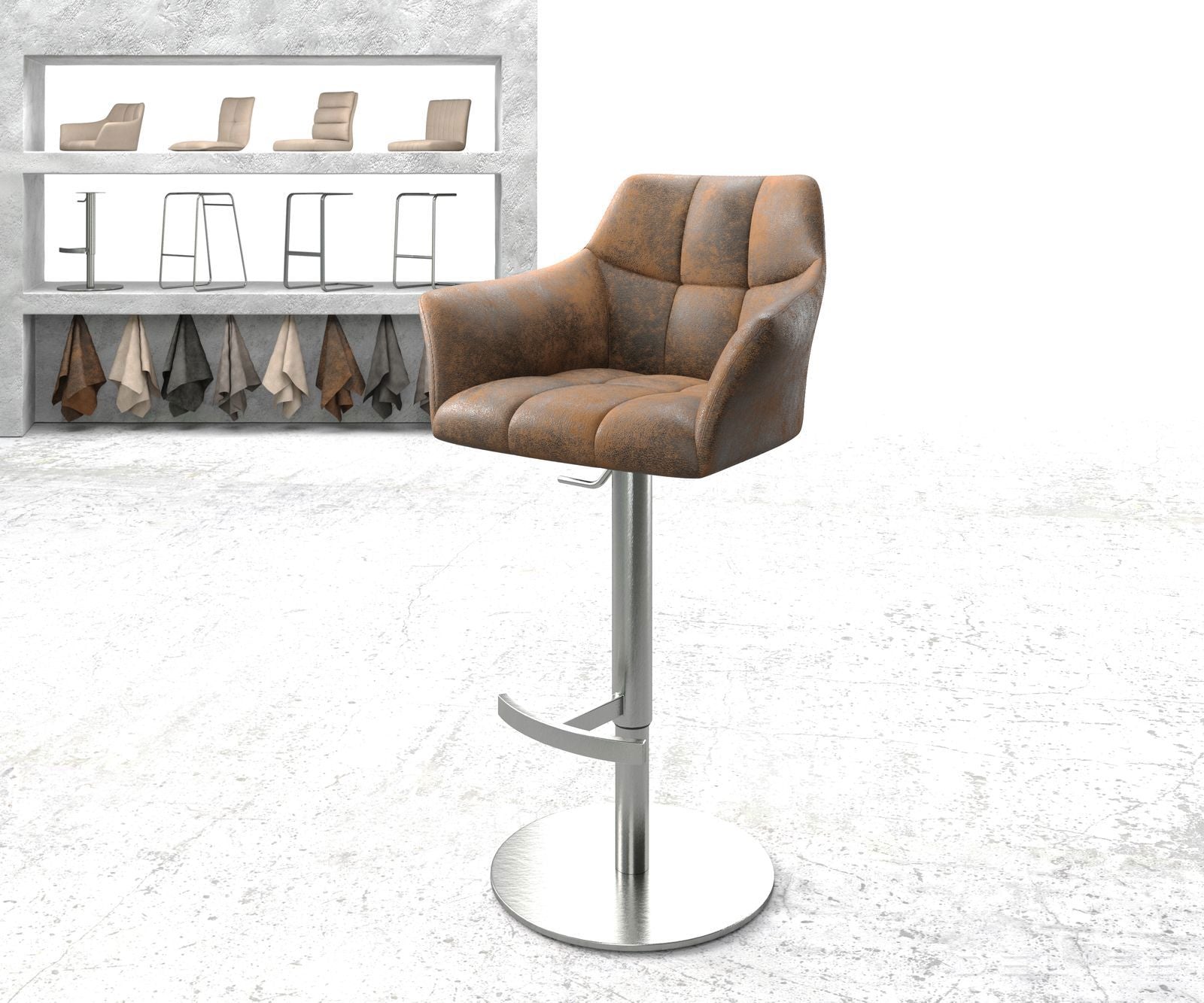 Barski stol Yulo, Material: Mikrofibra