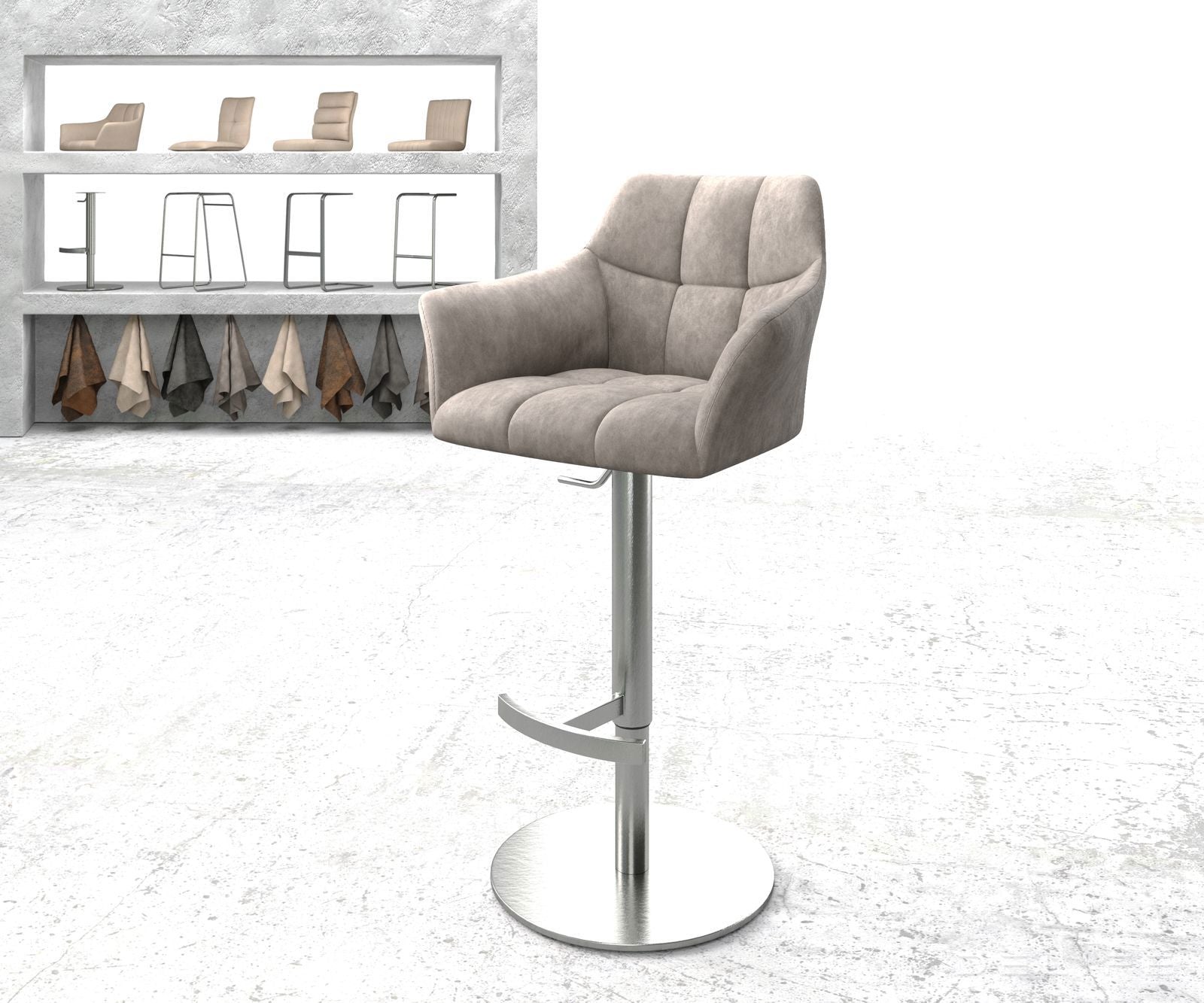 Barski stol Yulo, Material: Mikrofibra