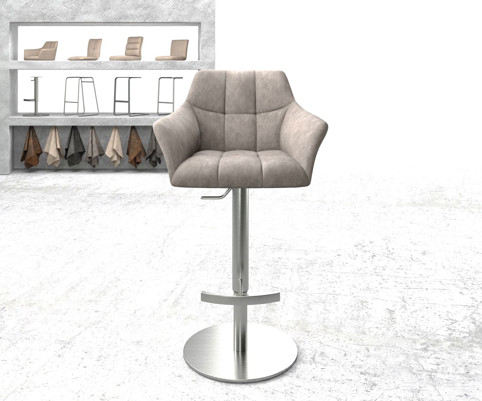 Barski stol Yulo, Material: Mikrofibra