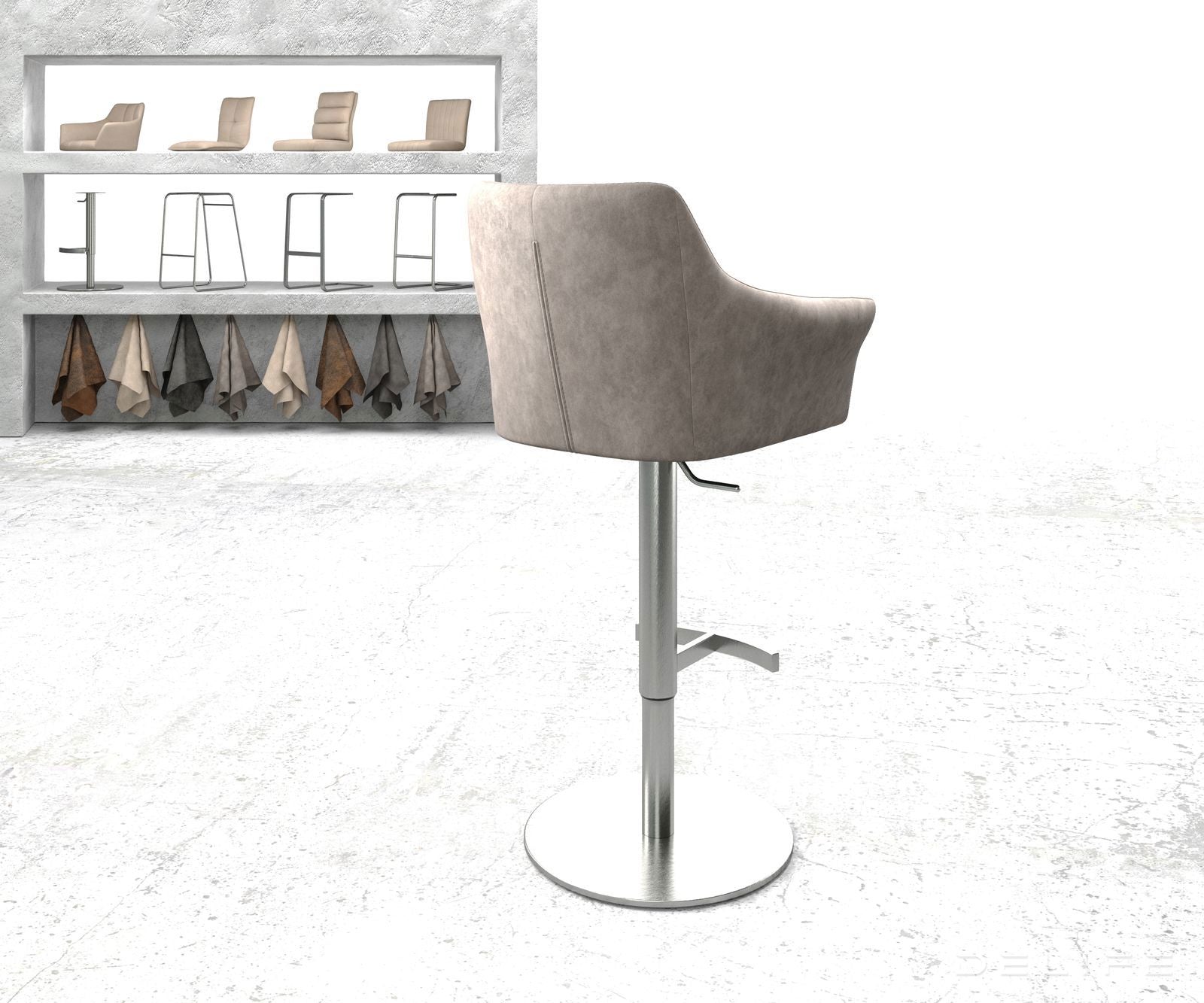 Barski stol Yulo, Material: Mikrofibra