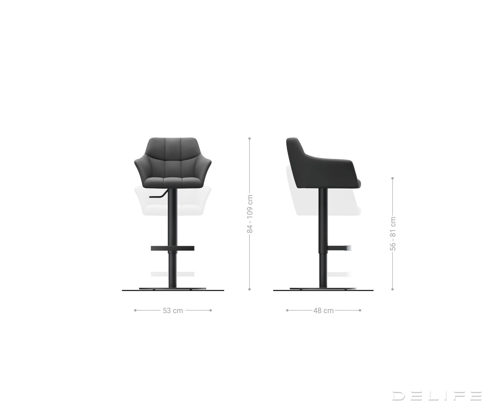 Barski stol Yulo, Material: Mikrofibra