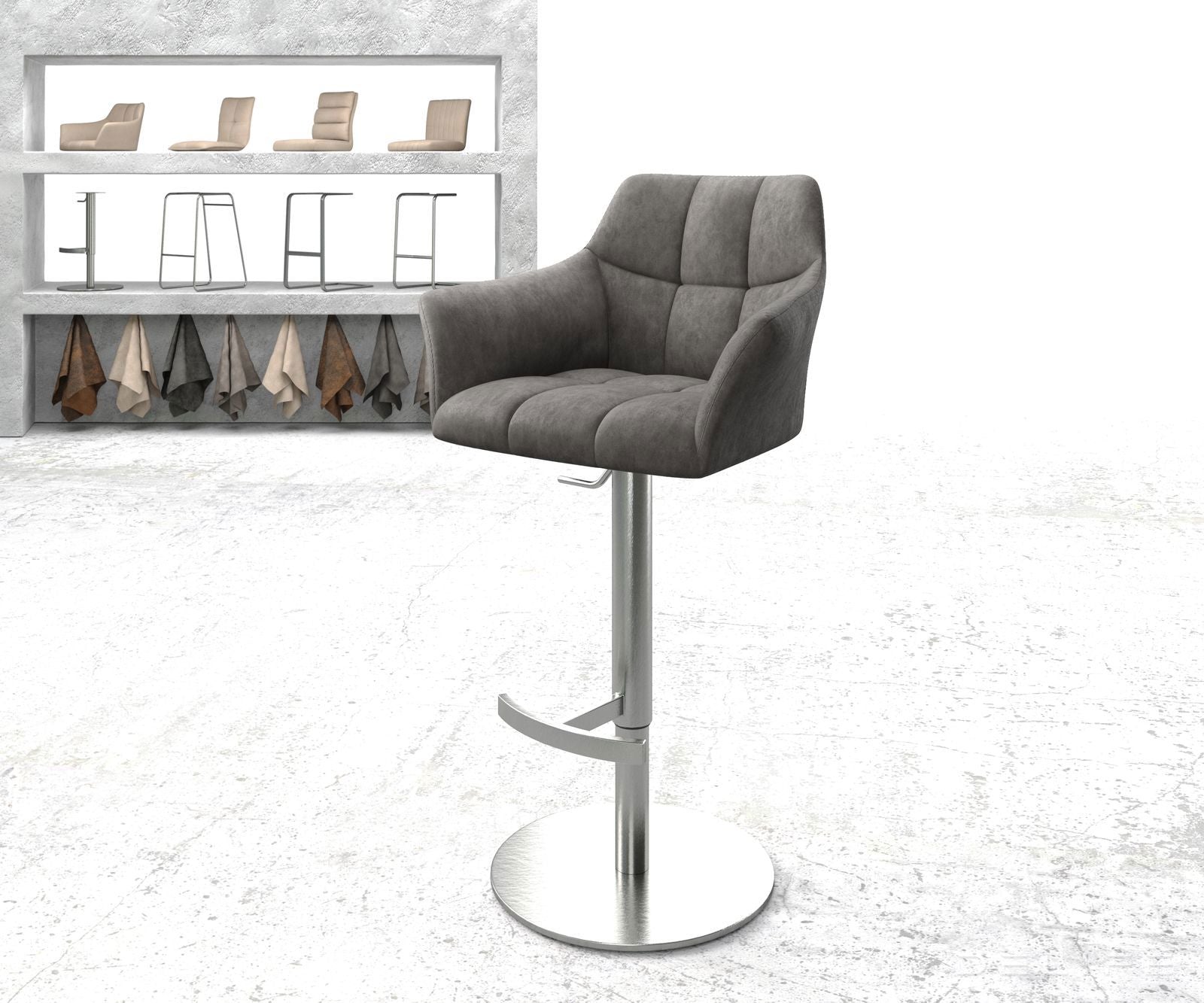 Barski stol Yulo, Material: Mikrofibra