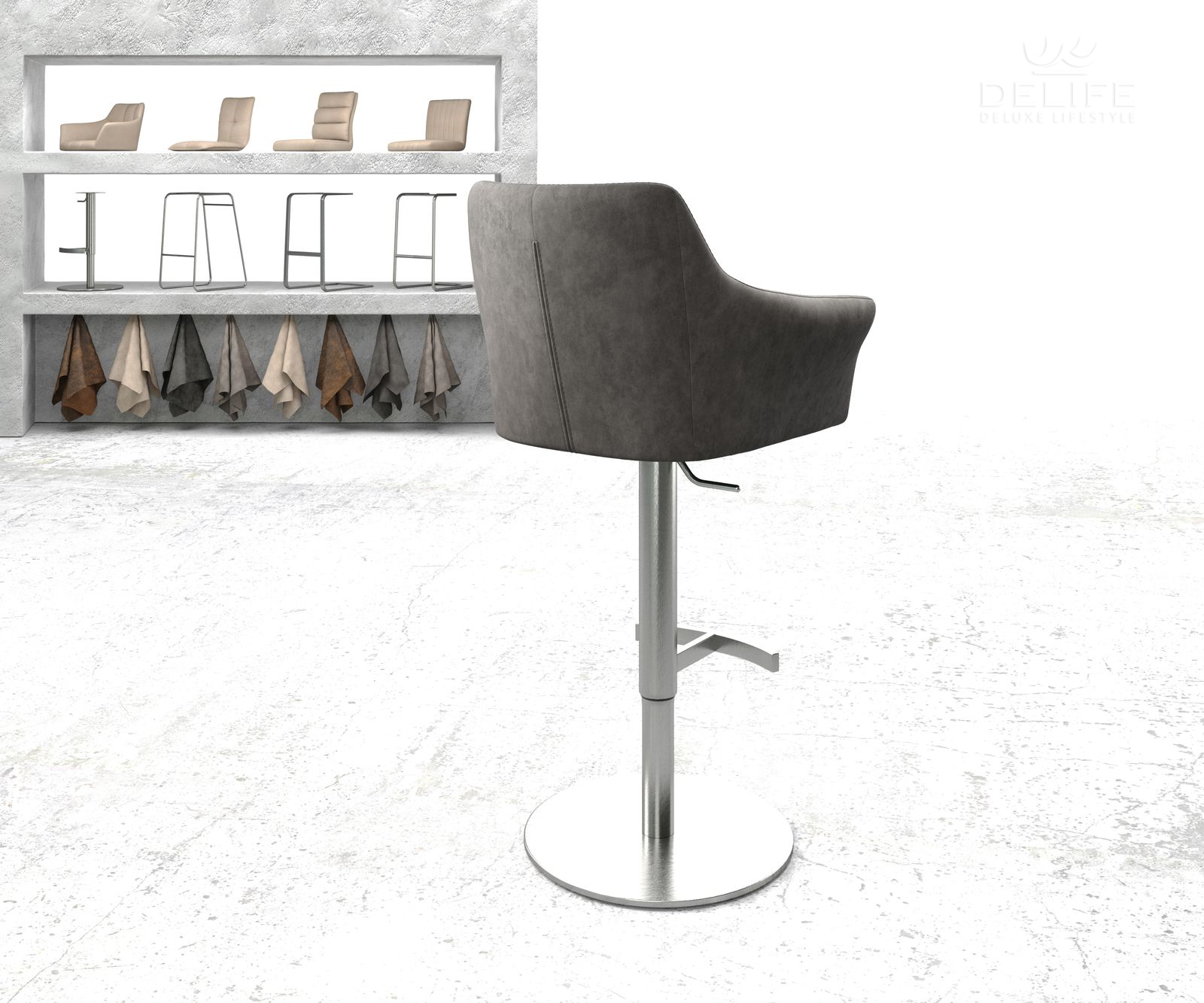 Barski stol Yulo, Material: Mikrofibra