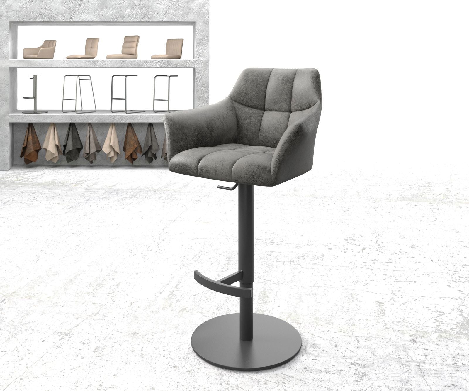 Barski stol Yulo, Material: Mikrofibra