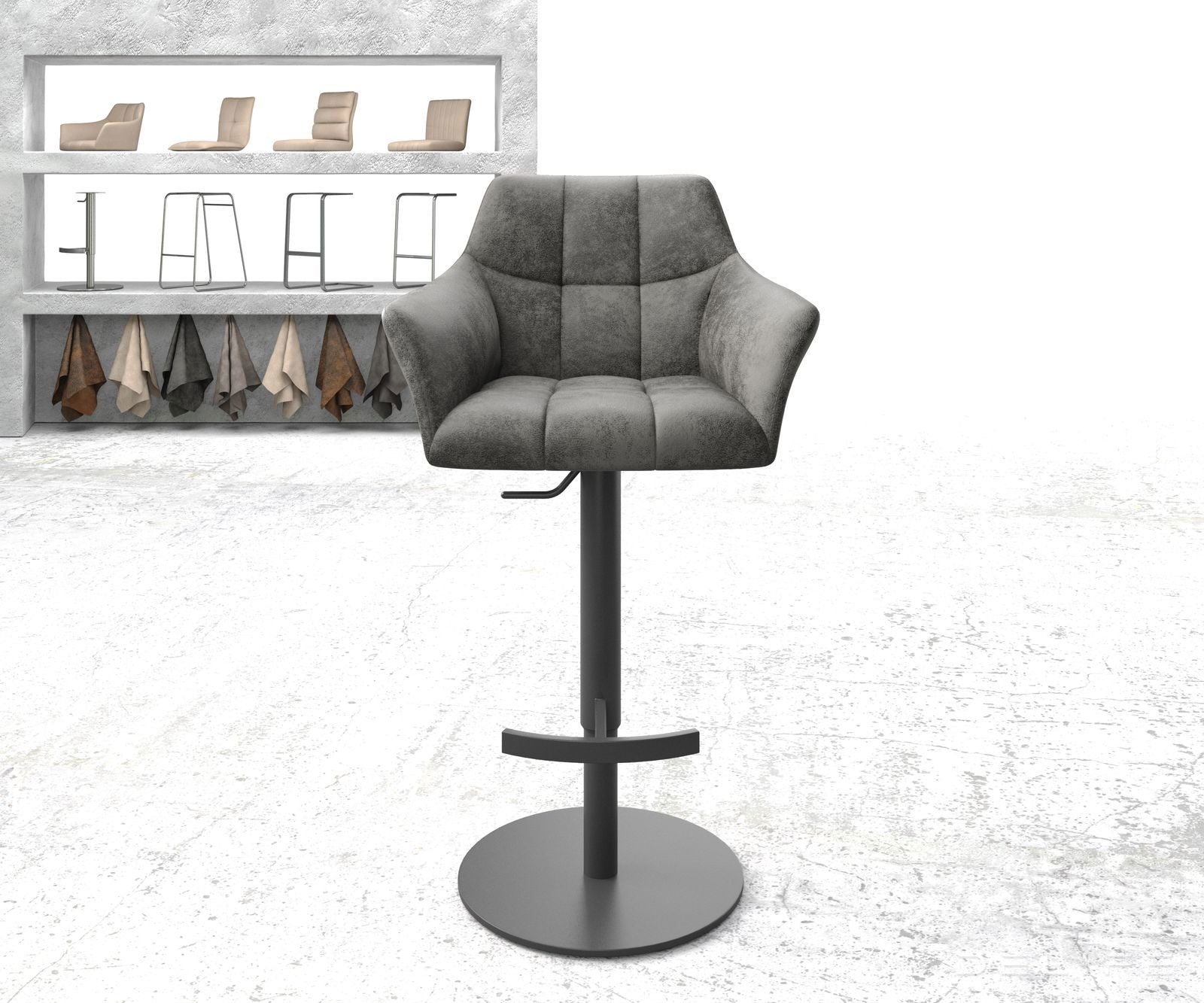 Barski stol Yulo, Material: Mikrofibra