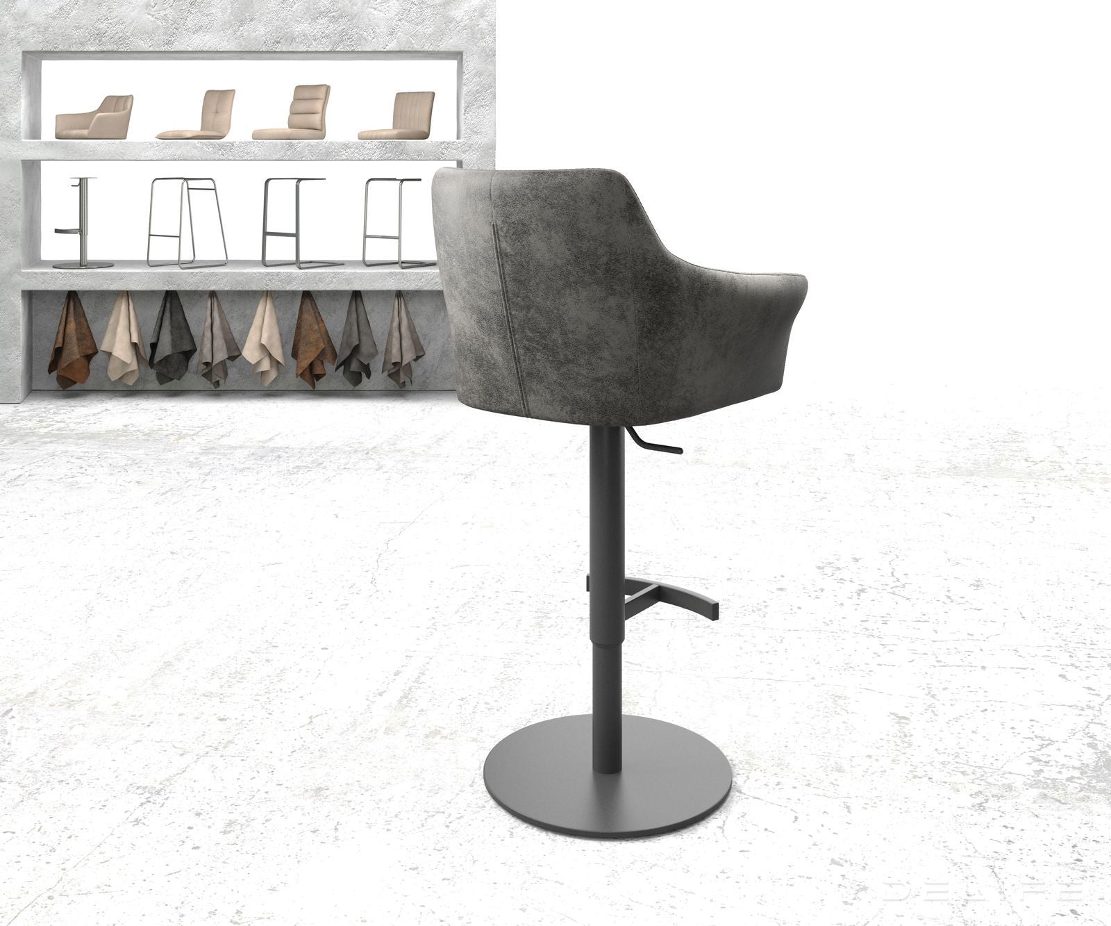 Barski stol Yulo, Material: Mikrofibra