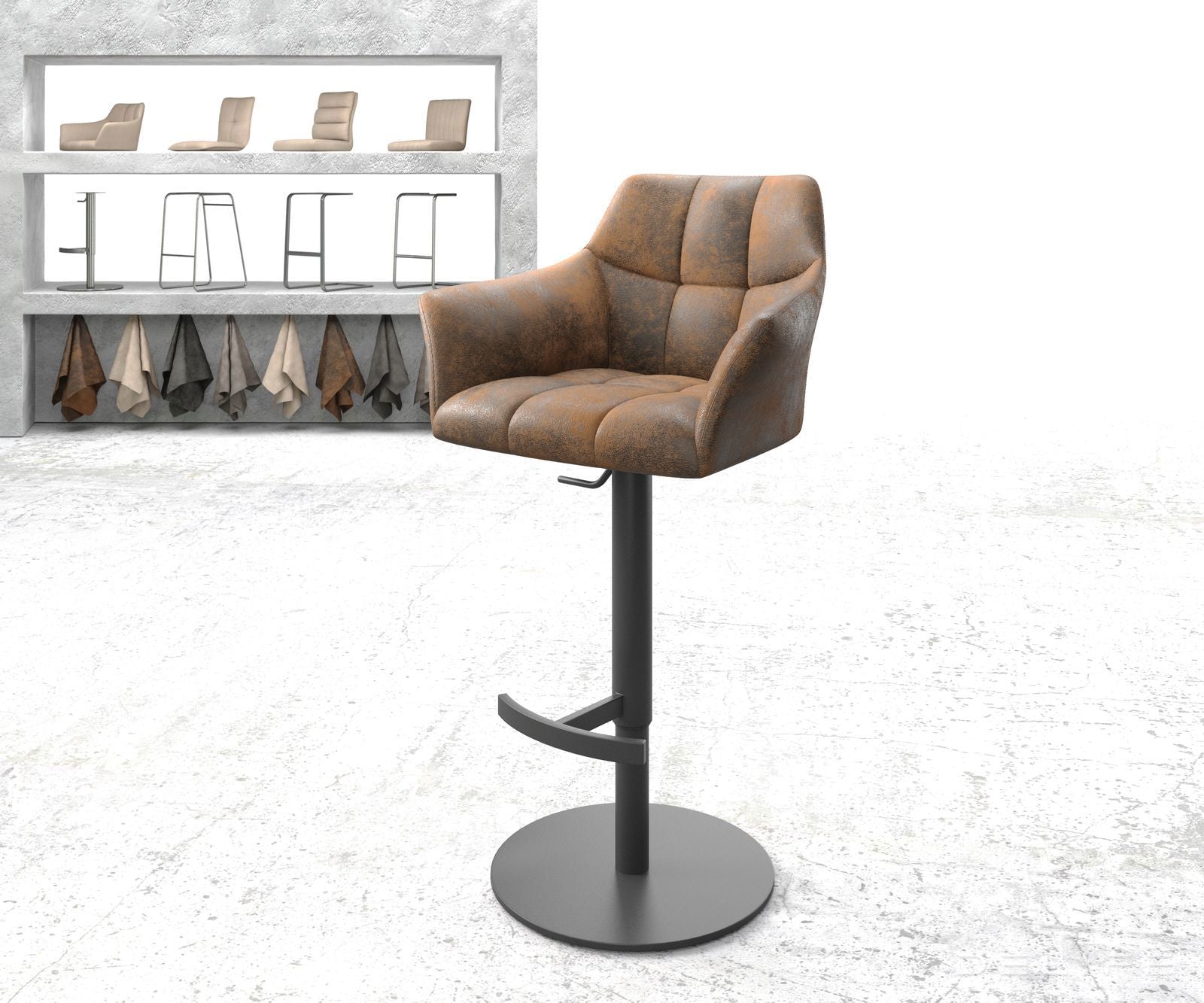 Barski stol Yulo, Material: Mikrofibra