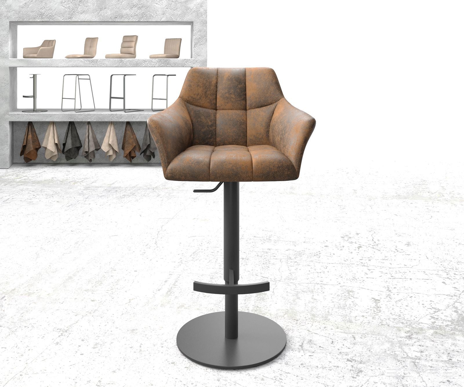 Barski stol Yulo, Material: Mikrofibra