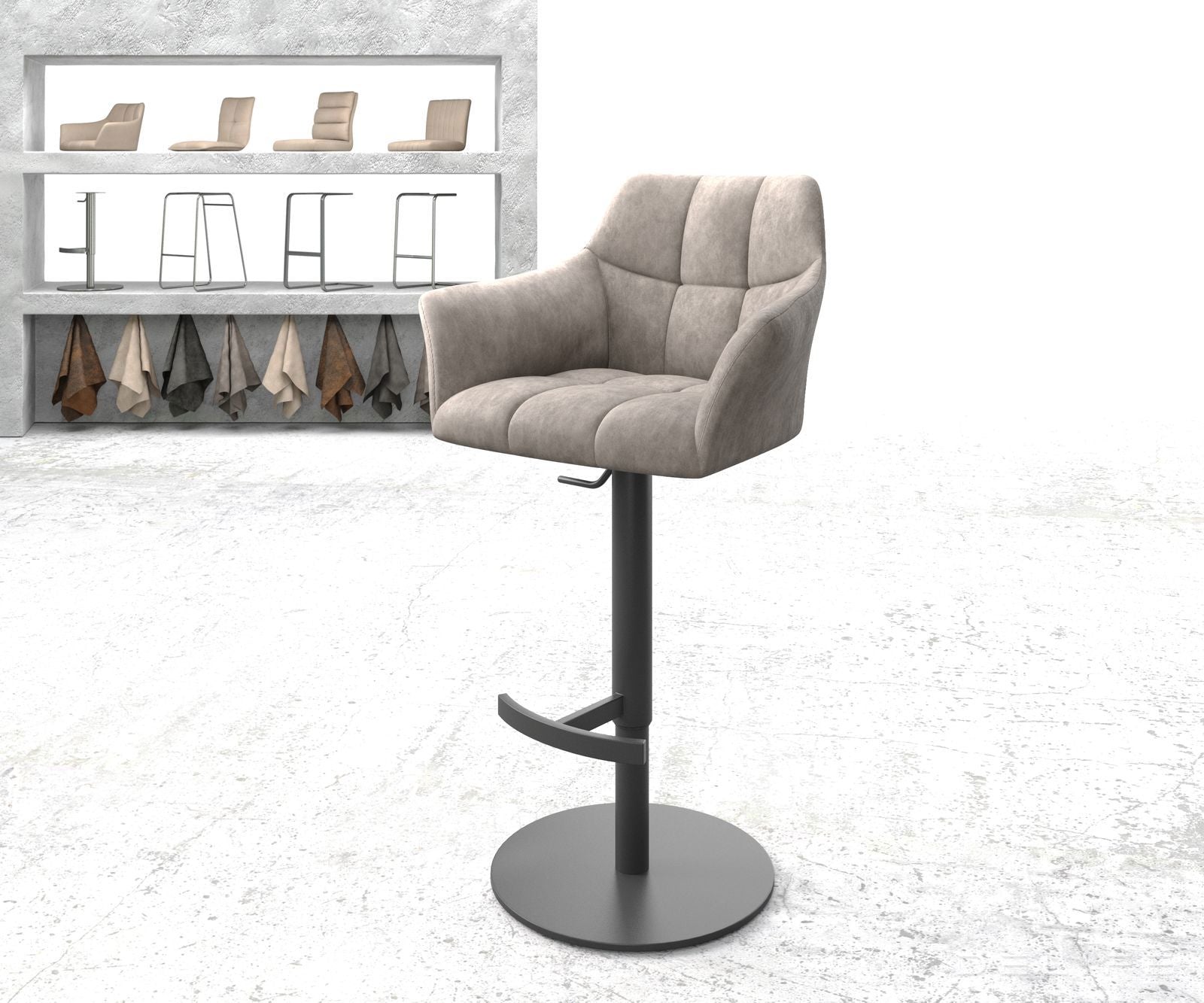 Barski stol Yulo, Material: Mikrofibra