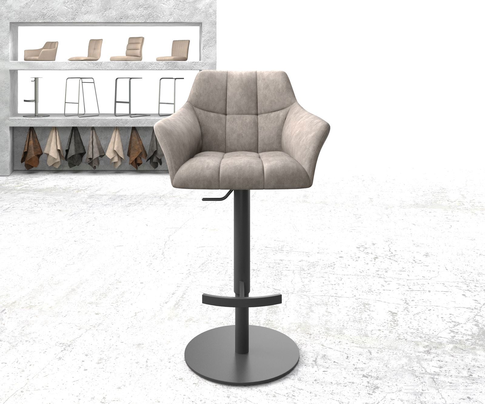 Barski stol Yulo, Material: Mikrofibra