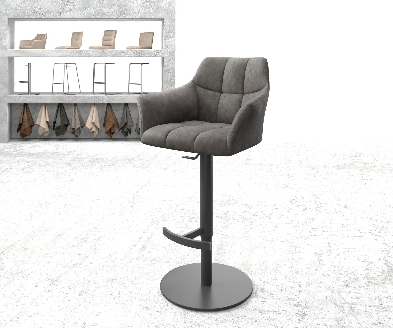 Barski stol Yulo, Material: Mikrofibra