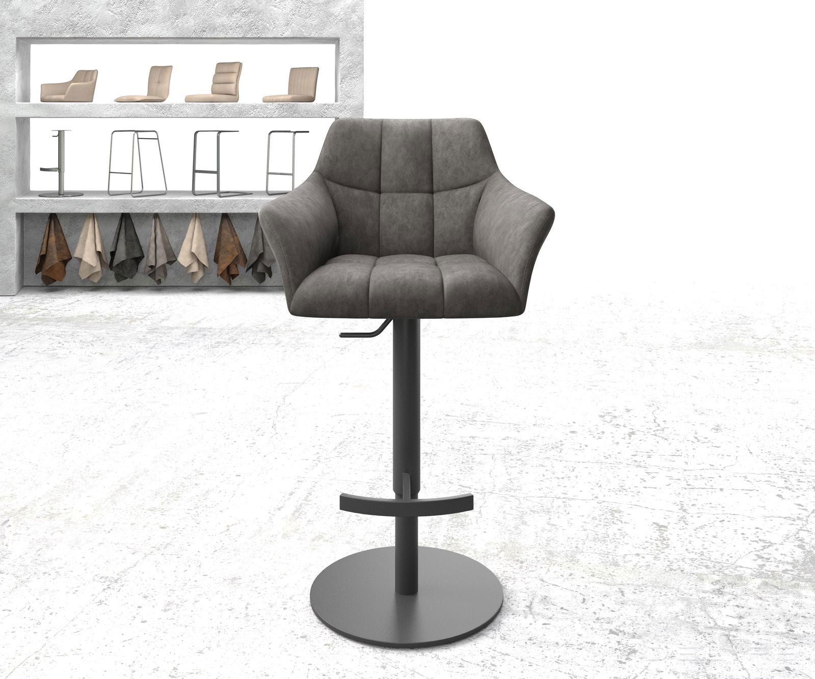 Barski stol Yulo, Material: Mikrofibra