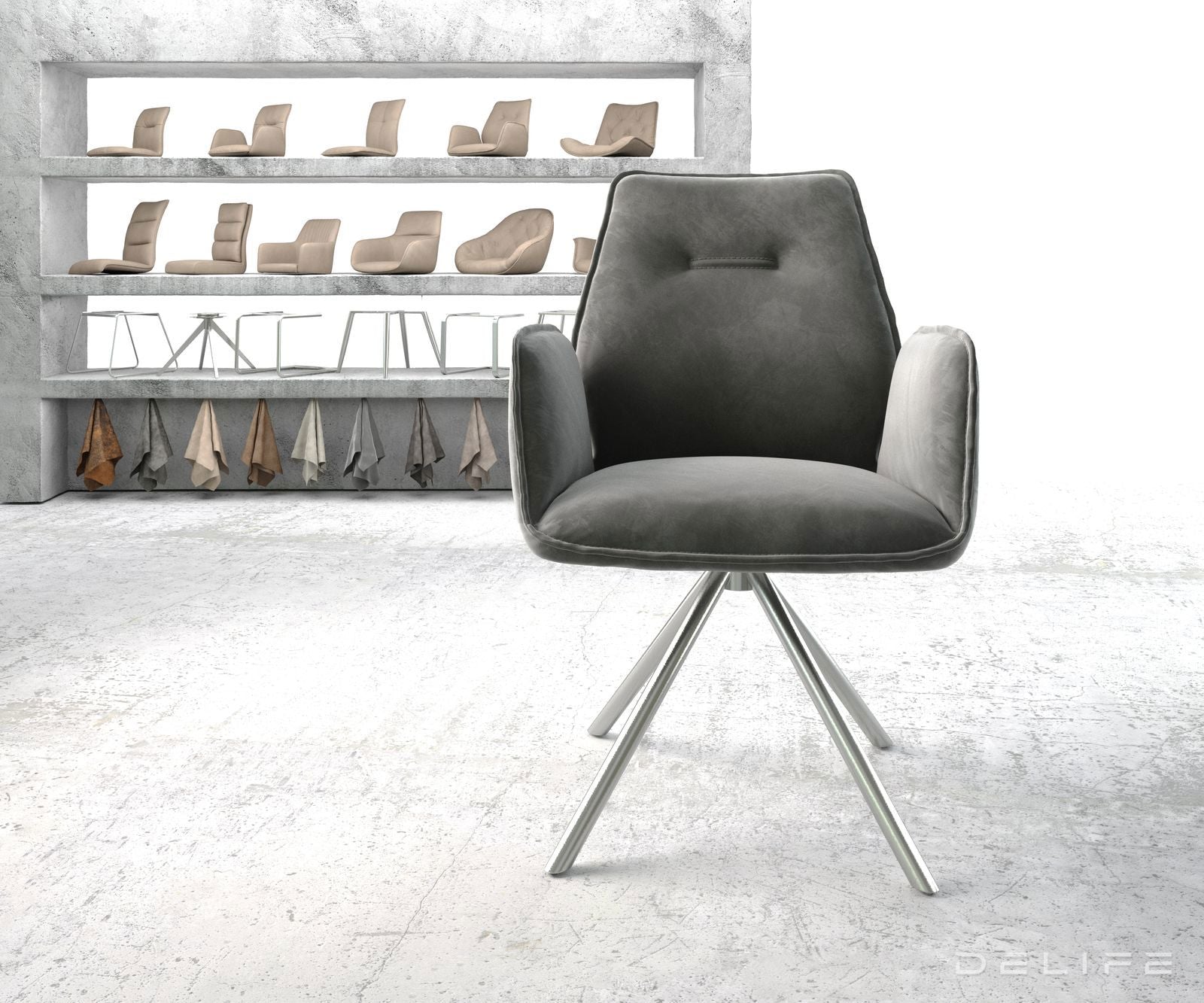 Jedilni stol Zoa, Material: Žamet