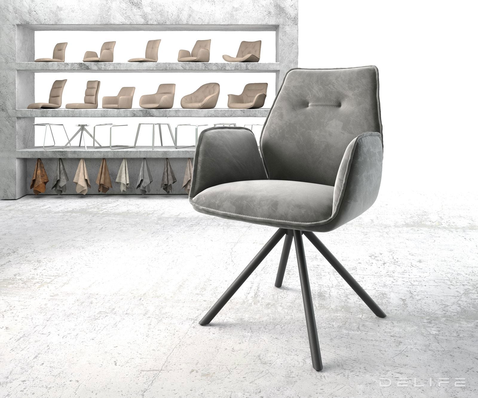 Jedilni stol Zoa, Material: Žamet