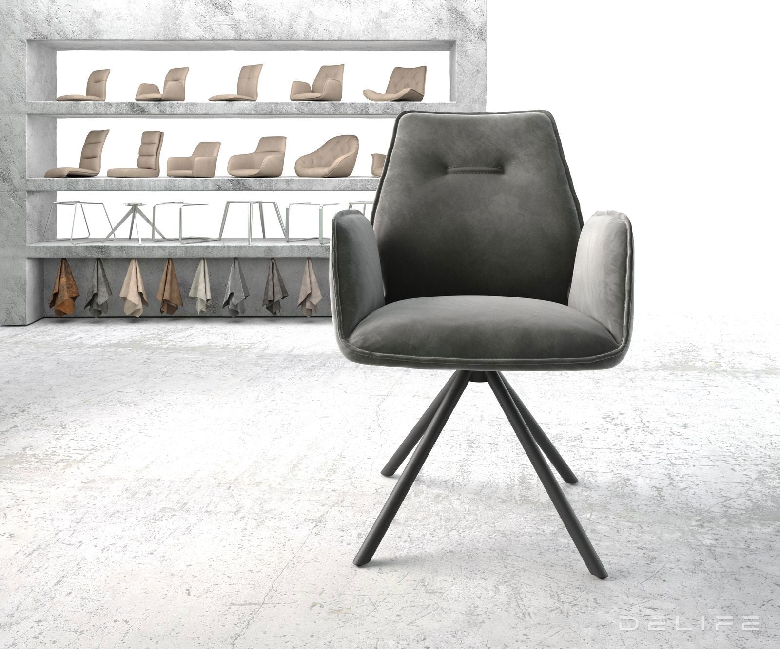 Jedilni stol Zoa, Material: Žamet