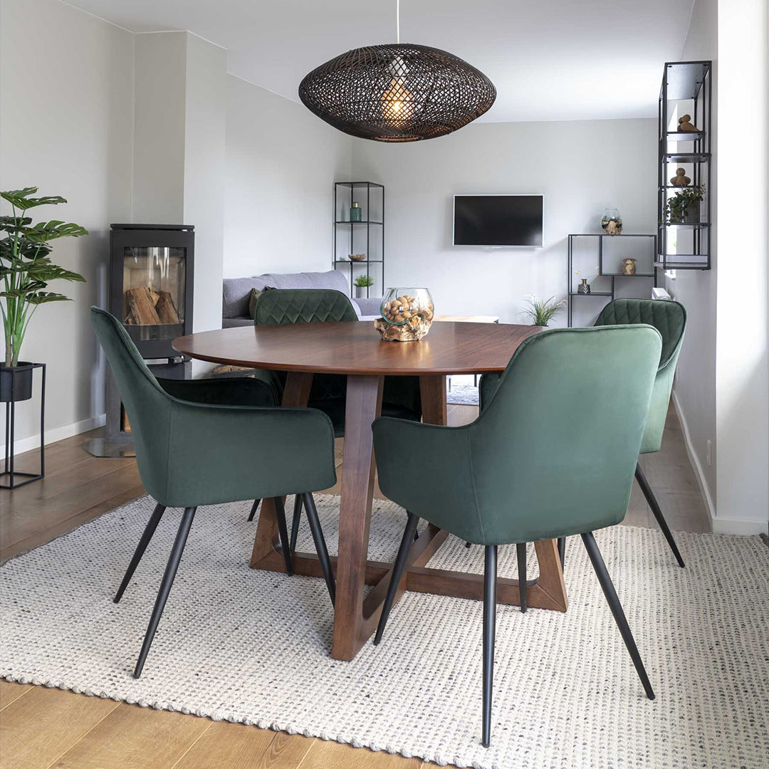 Fiksna miza Hellerup, Material: orehov furnir/MDF