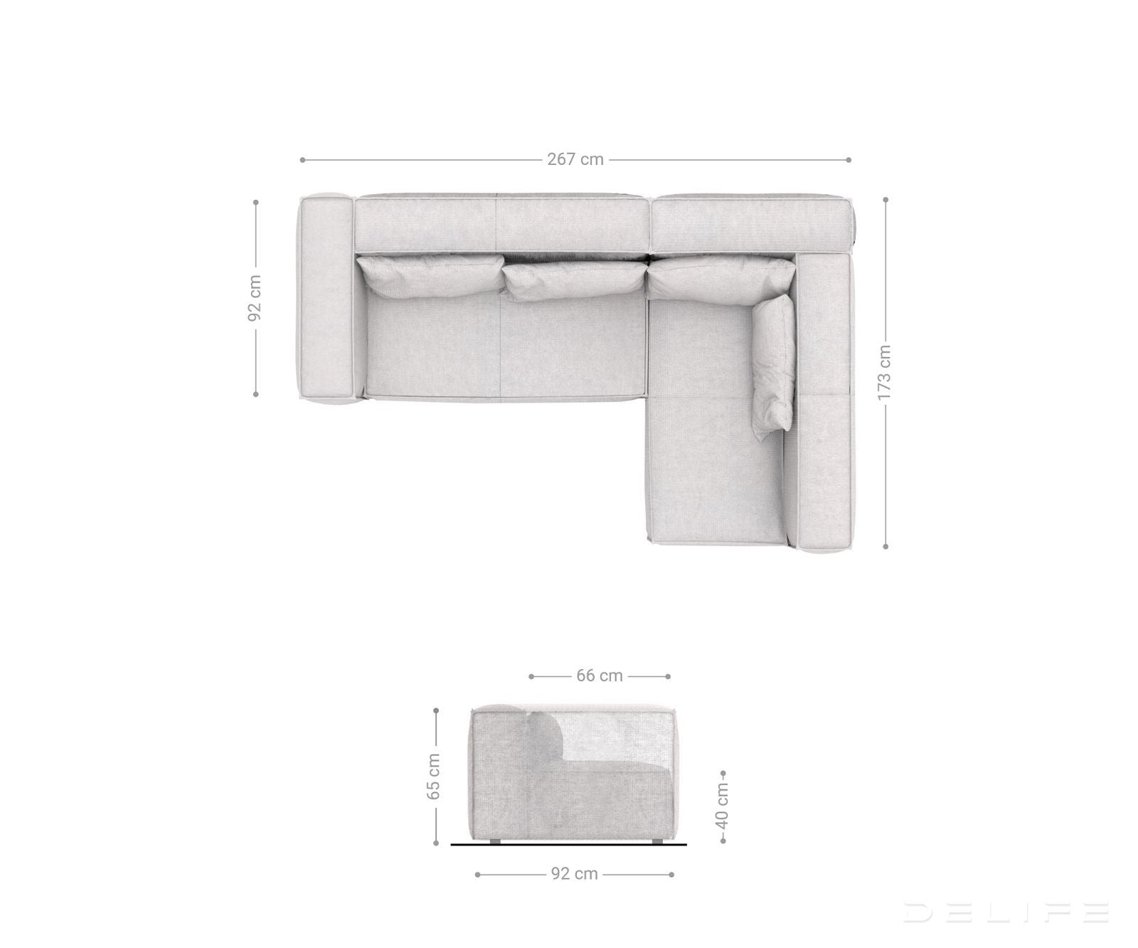Kotna sedežna garnitura Brom 267x173cm, Material: Mikrofibra