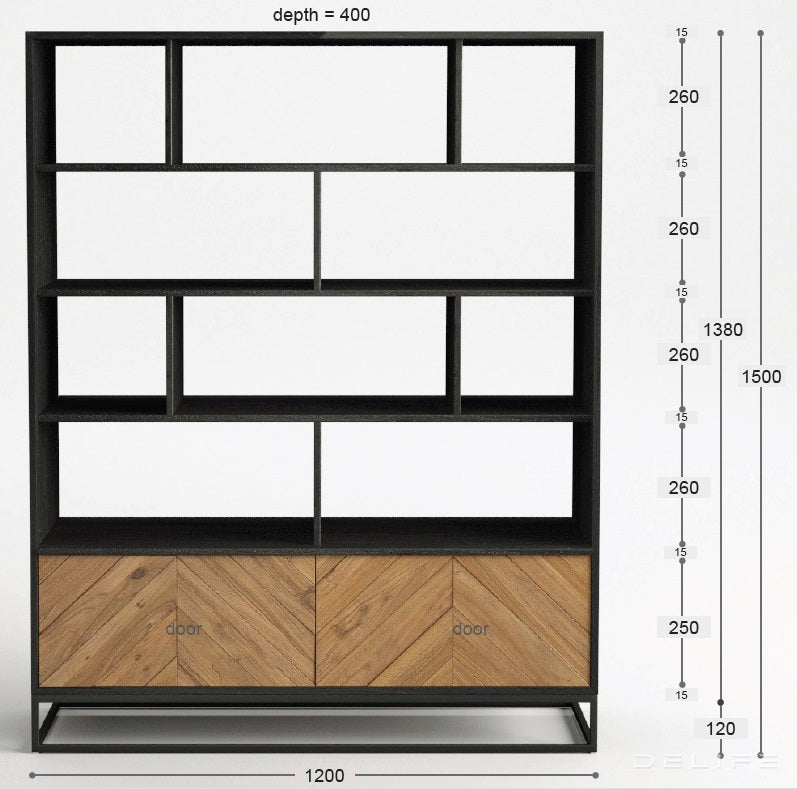 Visoka komoda Famke 120 cm, Material: Mango