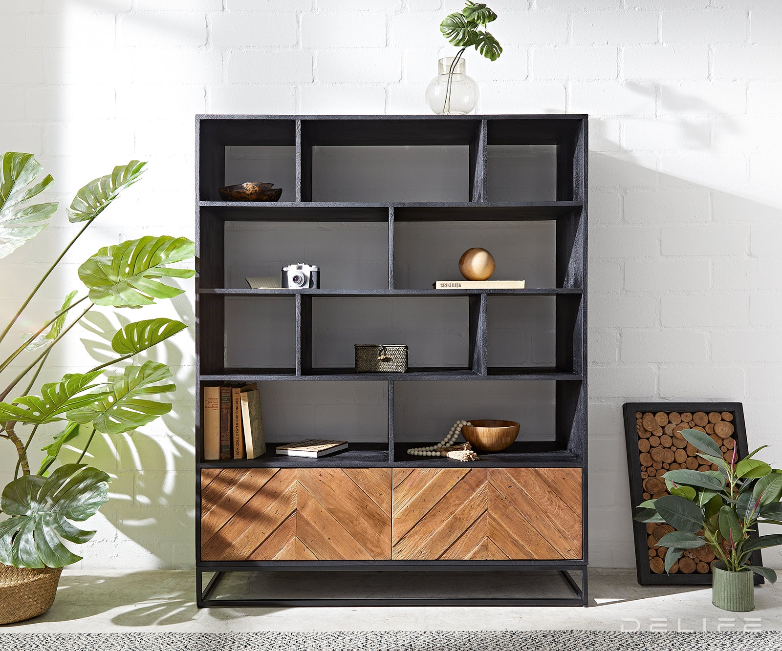 Visoka komoda Famke 120 cm, Material: Mango