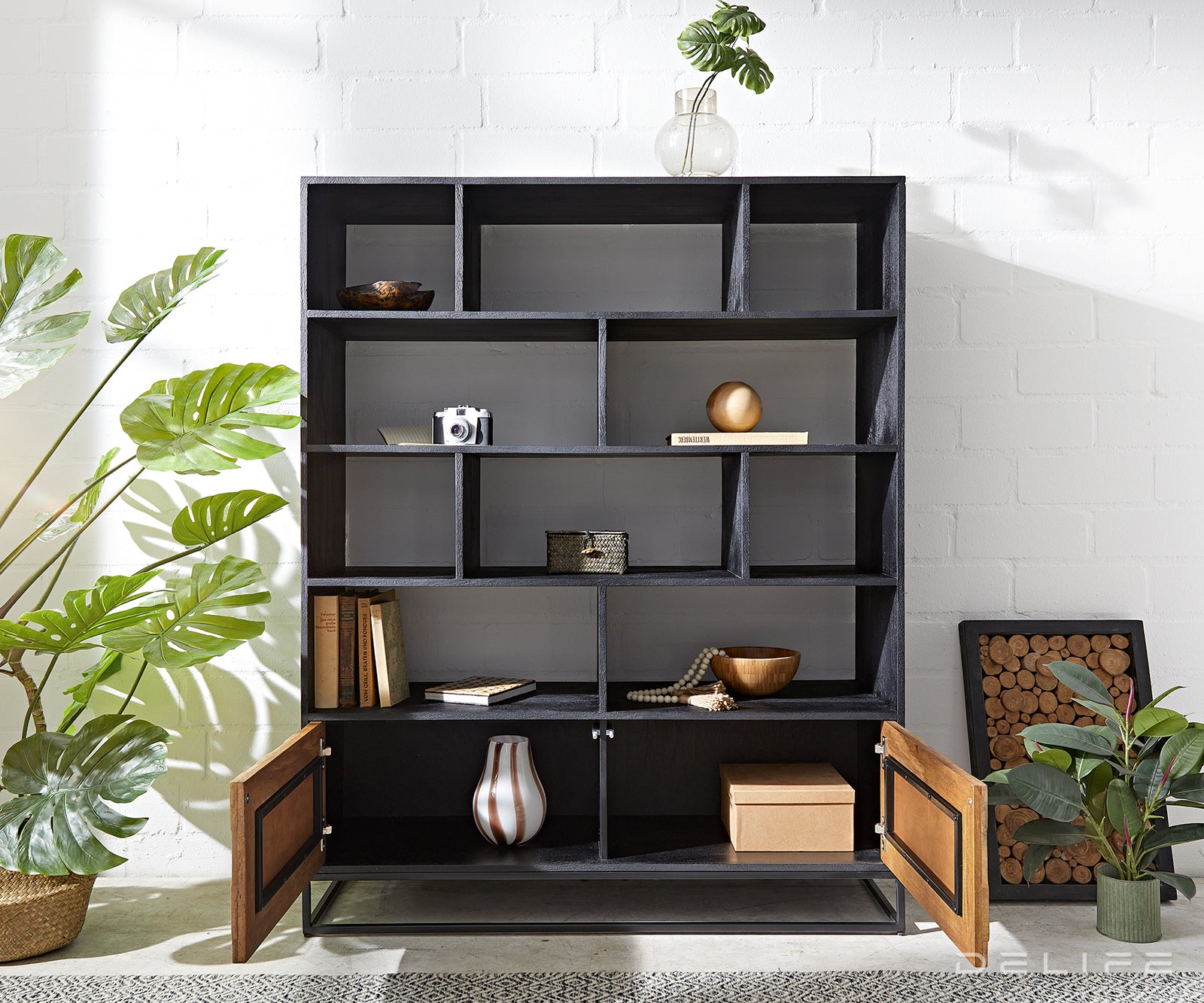 Visoka komoda Famke 120 cm, Material: Mango