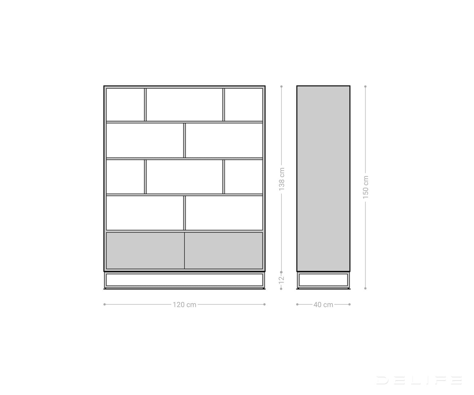 Visoka komoda Famke 120 cm, Material: Mango