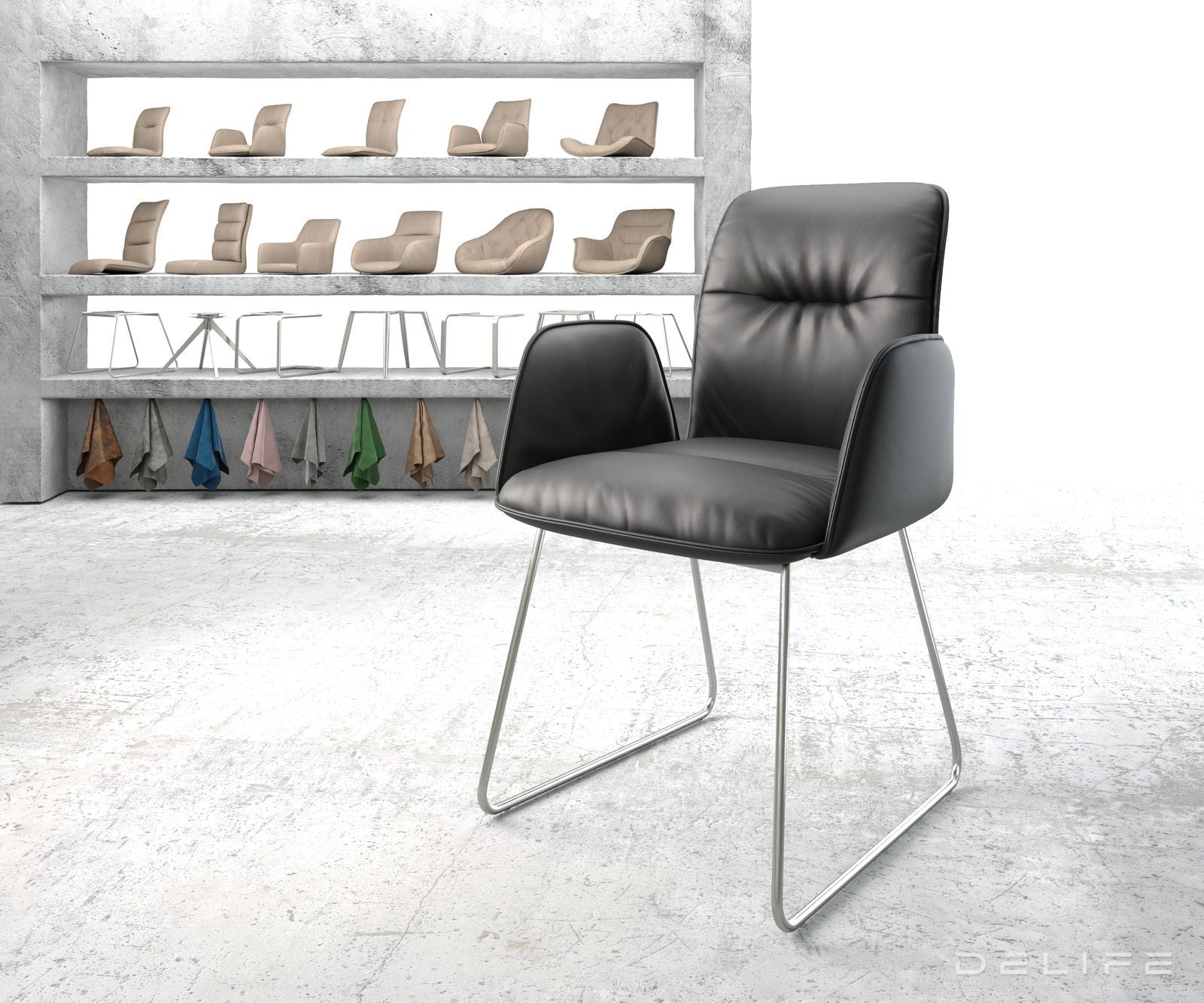 Jedilni stol Vinja, Material: Usnje 