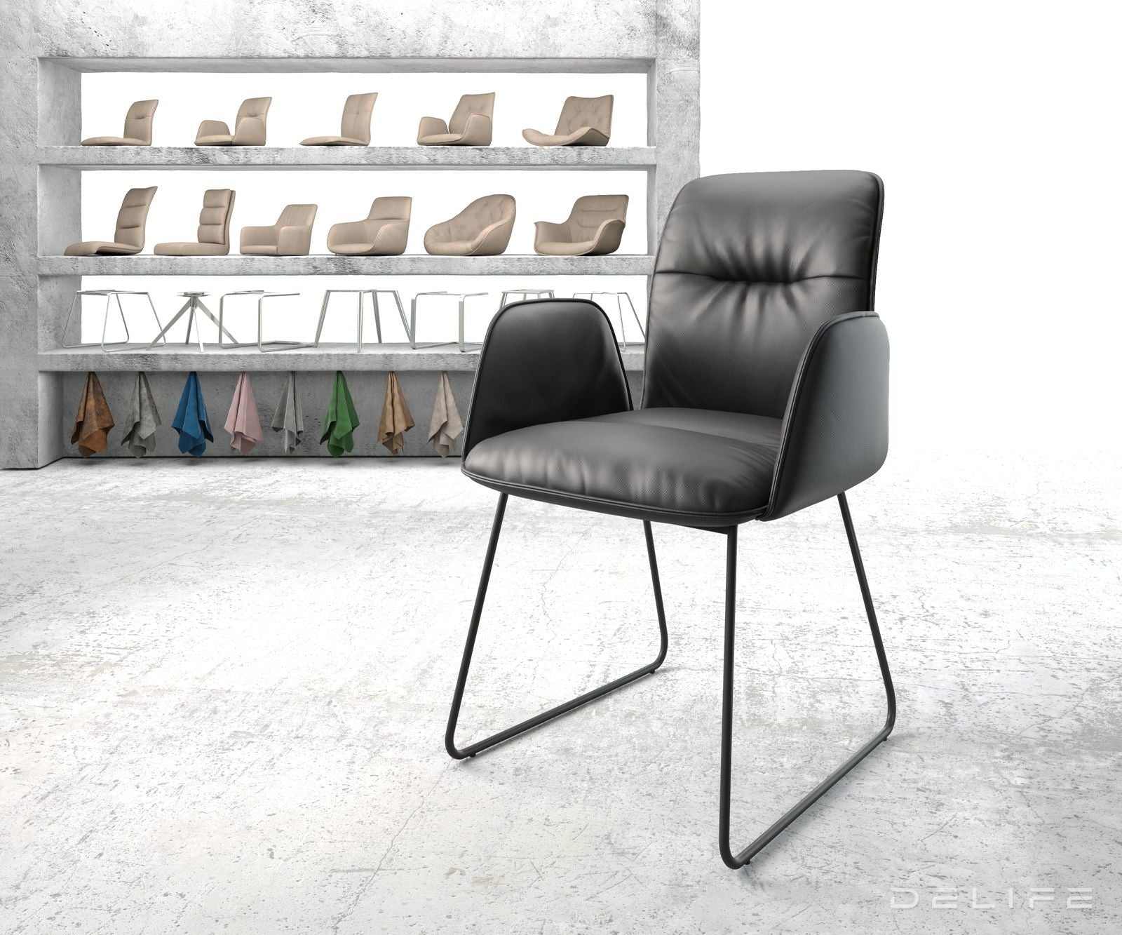 Jedilni stol Vinja, Material: Usnje 