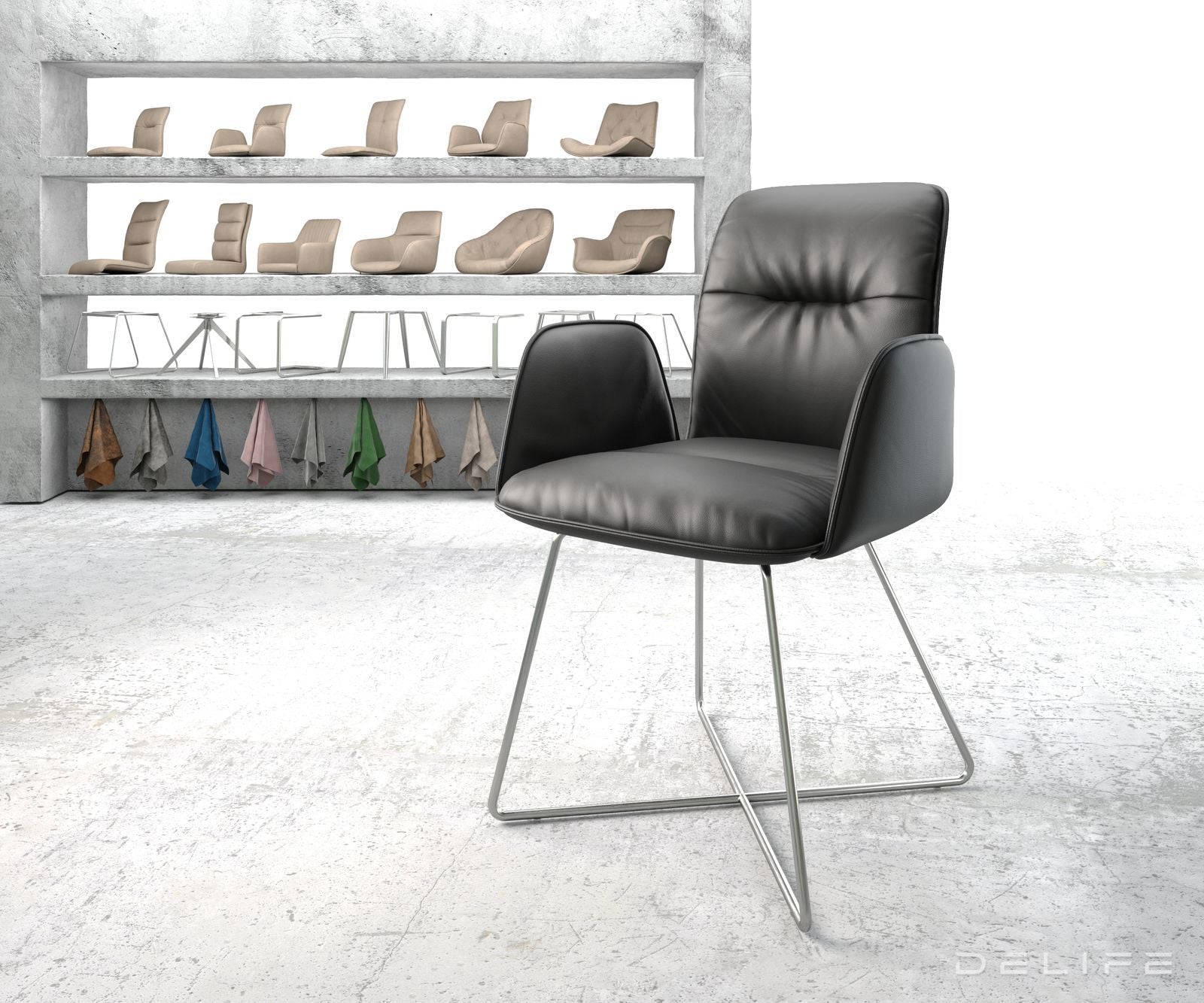 Jedilni stol Vinja, Material: Usnje 