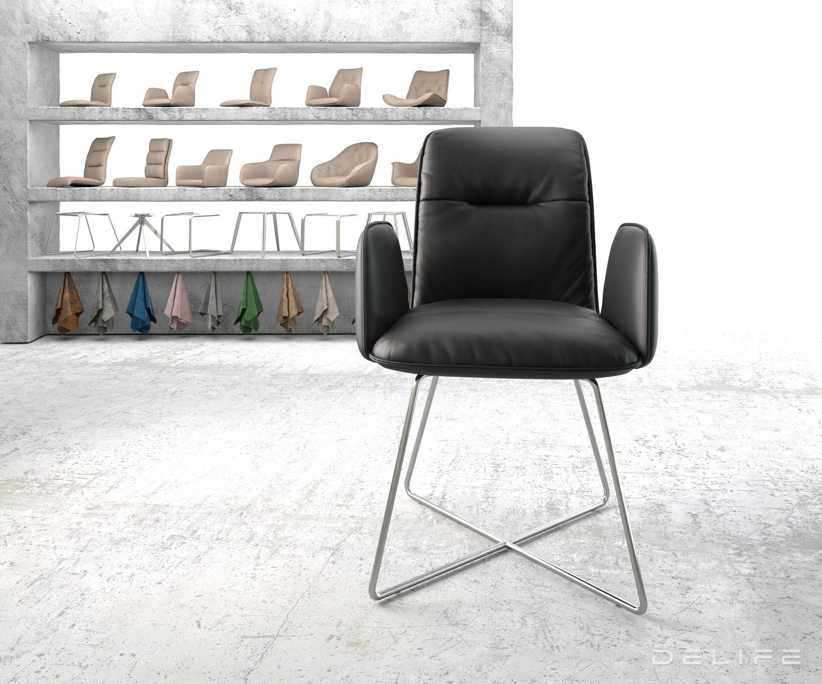 Jedilni stol Vinja, Material: Usnje 