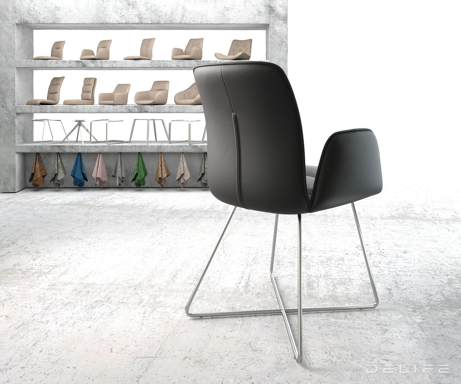 Jedilni stol Vinja, Material: Usnje 