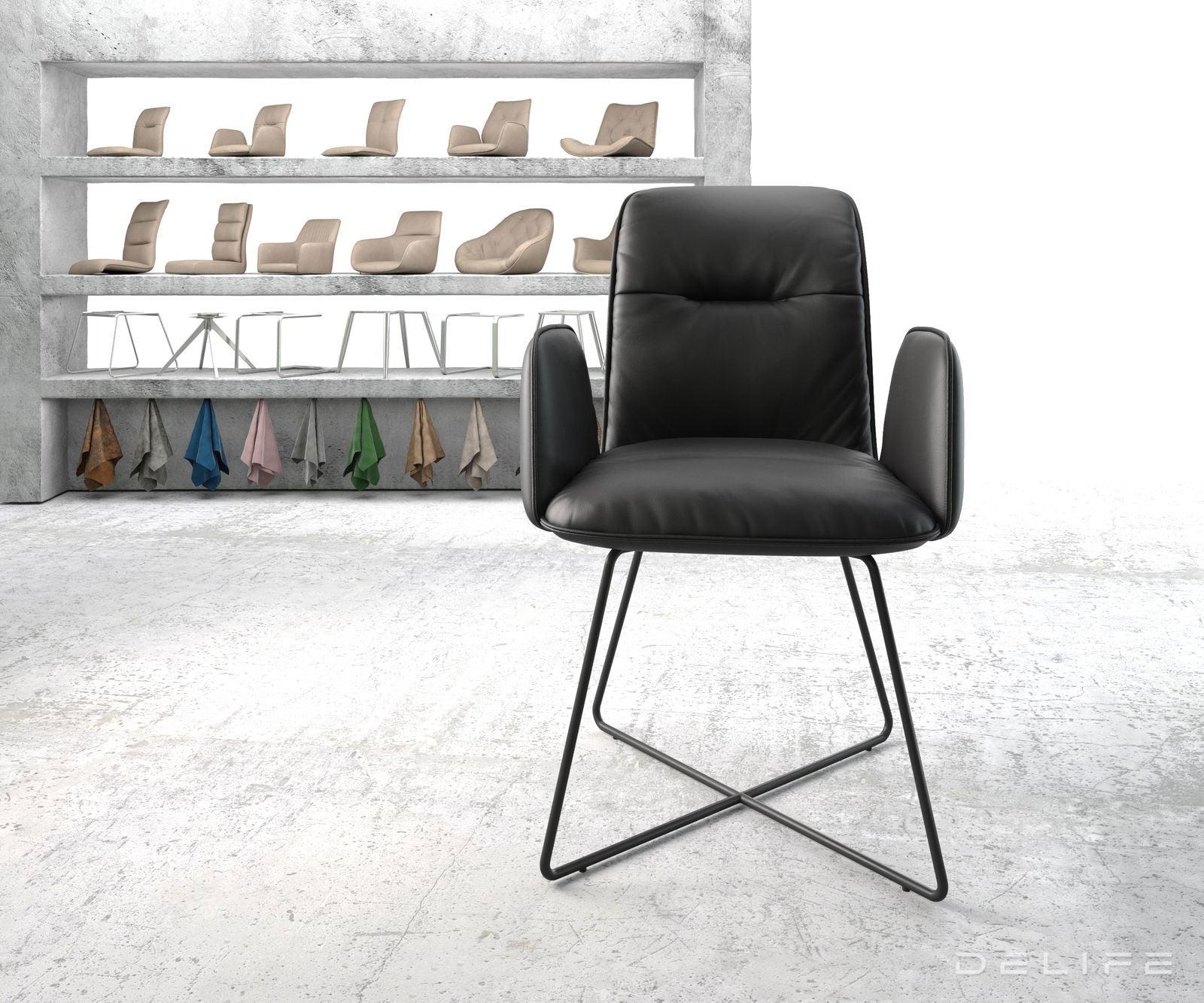 Jedilni stol Vinja, Material: Usnje 