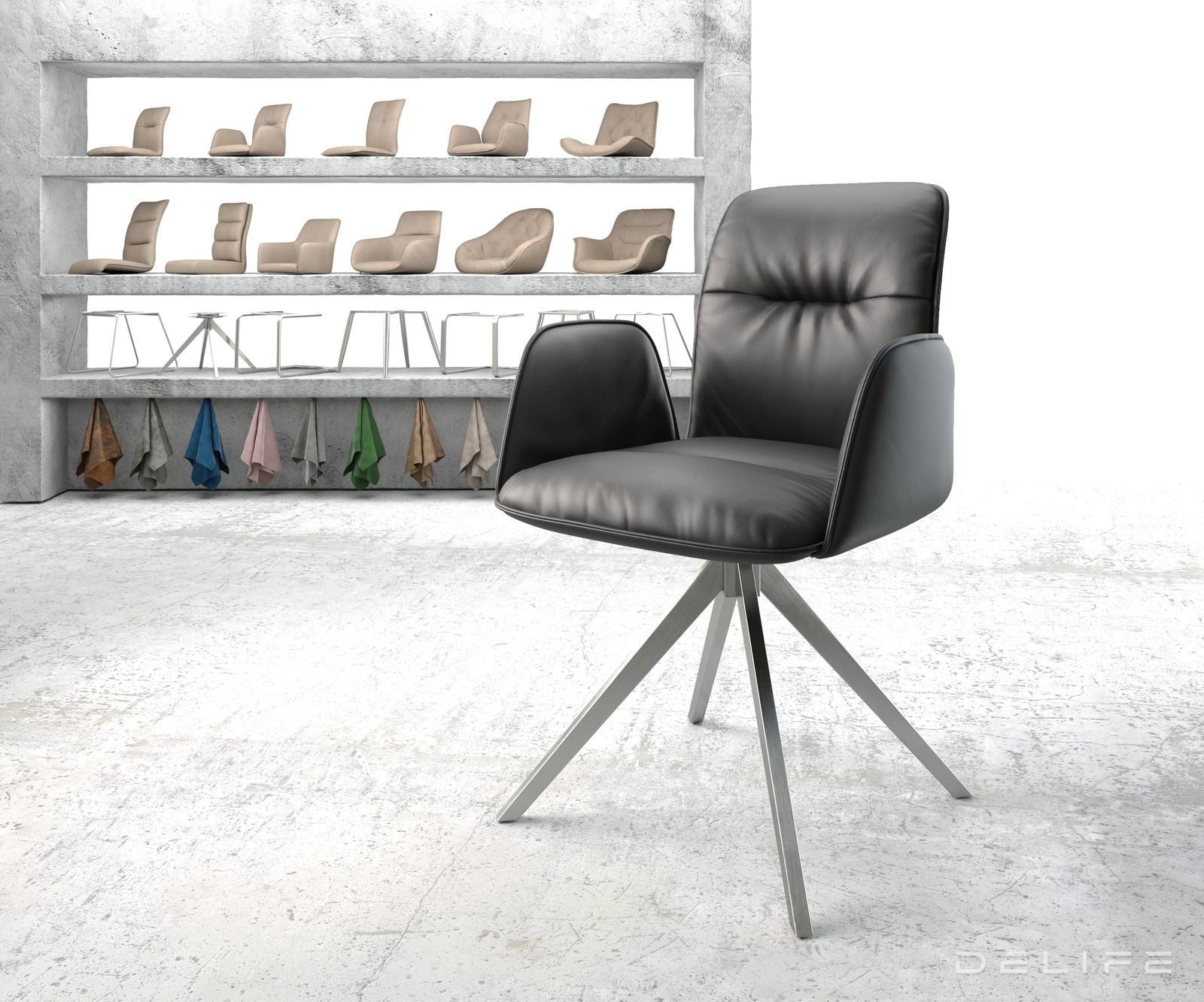 Jedilni stol Vinja, Material: Usnje 