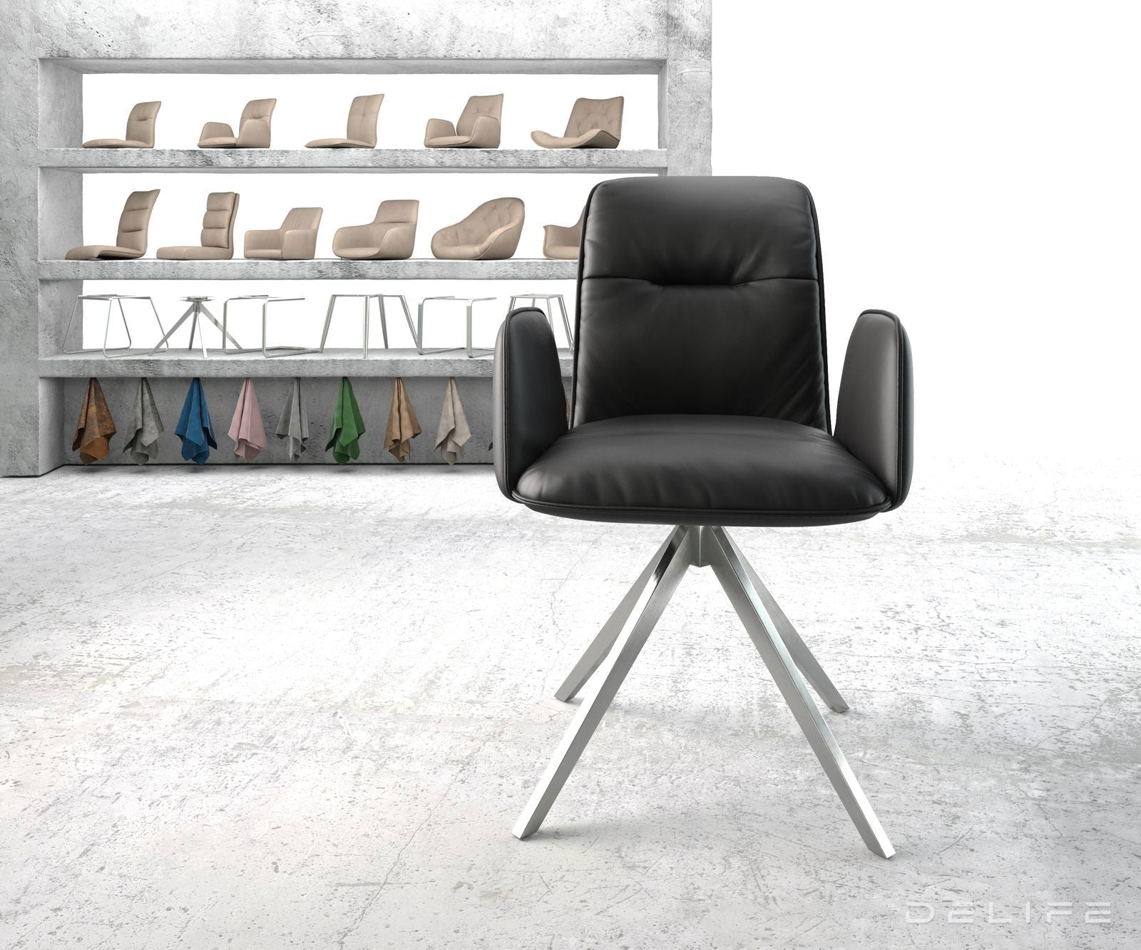 Jedilni stol Vinja, Material: Usnje 