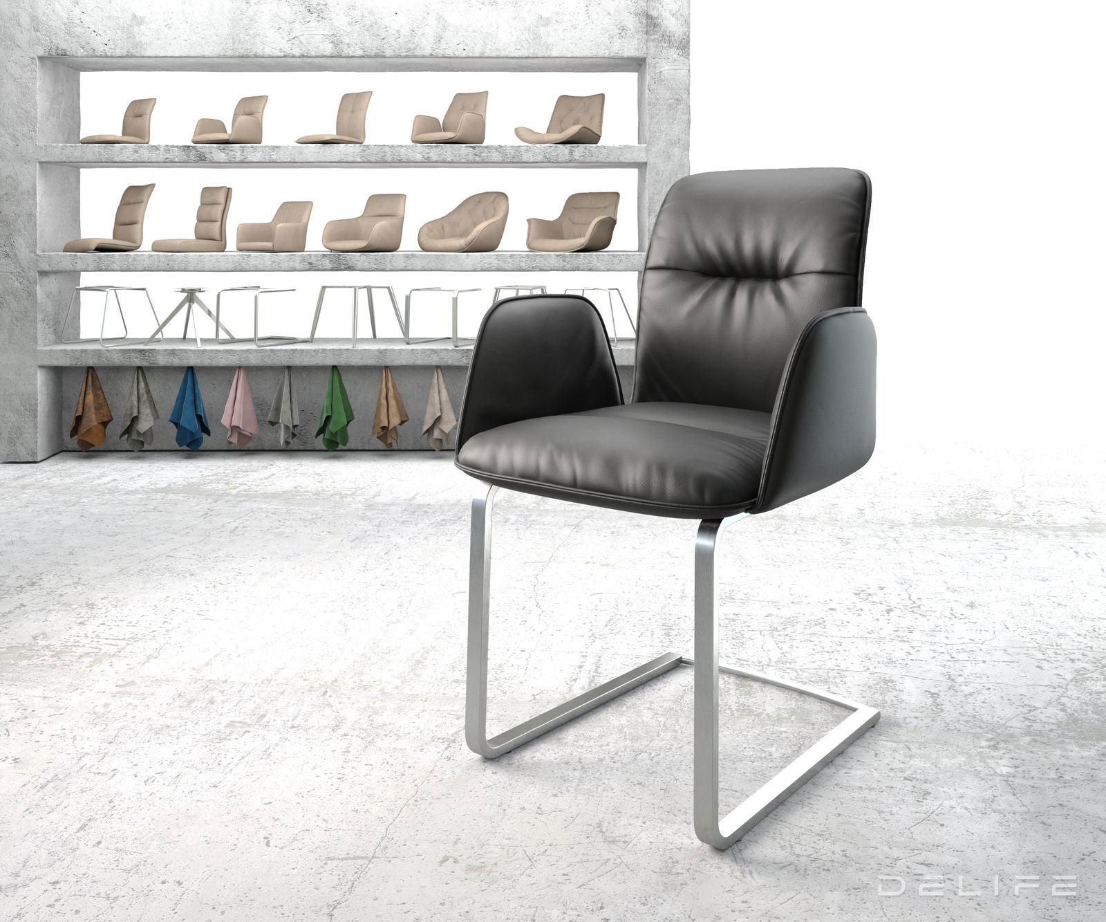 Jedilni stol Vinja, Material: Usnje 