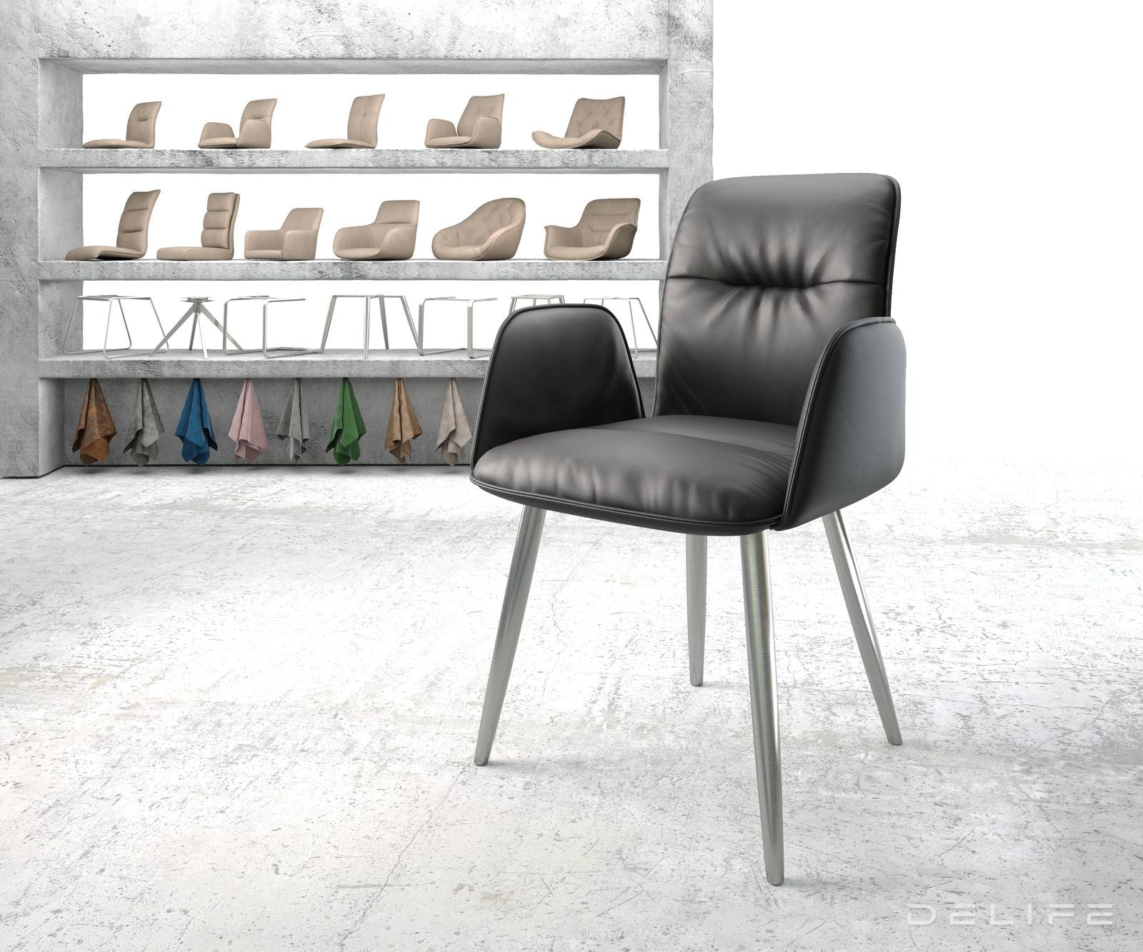 Jedilni stol Vinja, Material: Usnje 