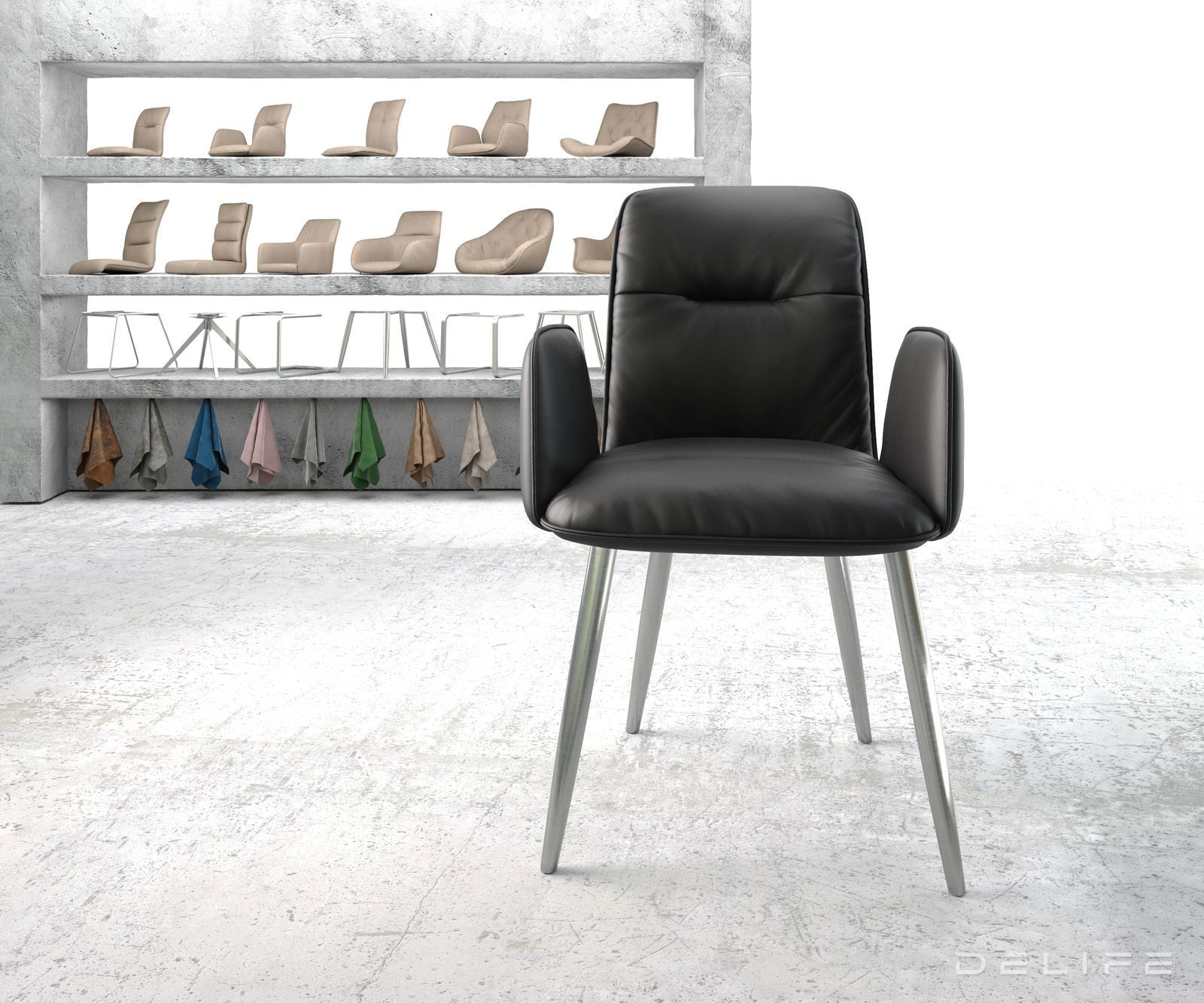 Jedilni stol Vinja, Material: Usnje 