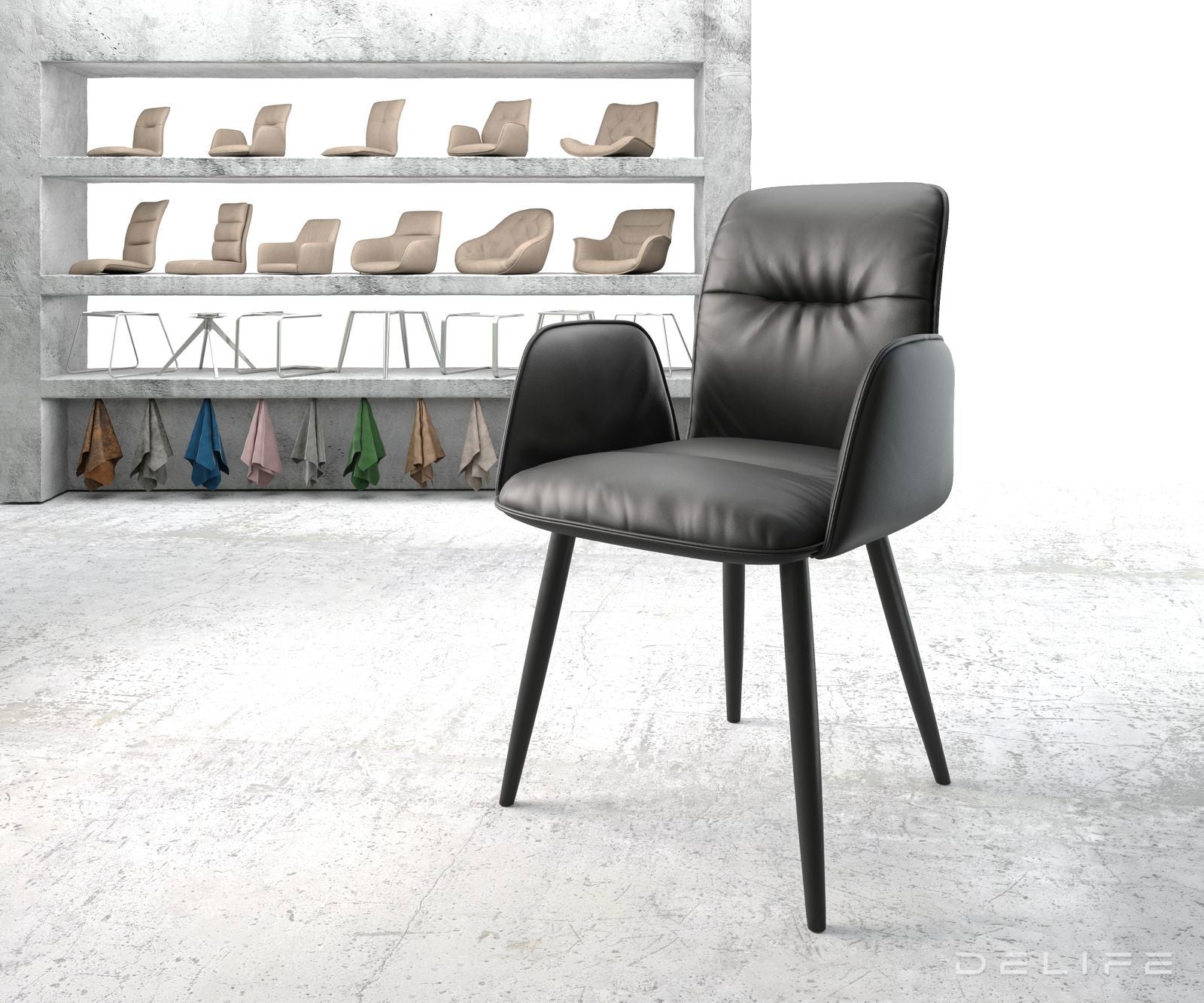 Jedilni stol Vinja, Material: Usnje 