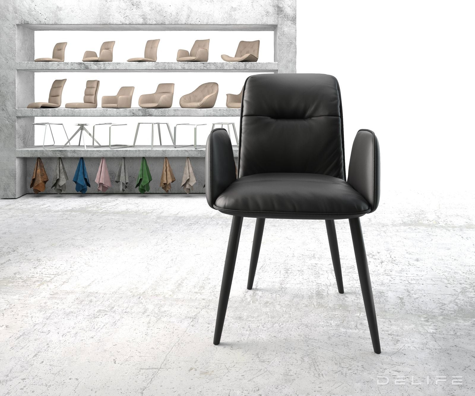 Jedilni stol Vinja, Material: Usnje 