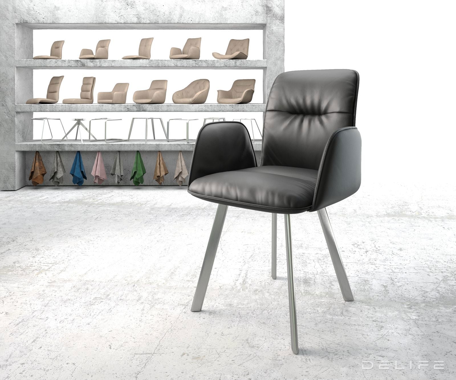 Jedilni stol Vinja, Material: Usnje 