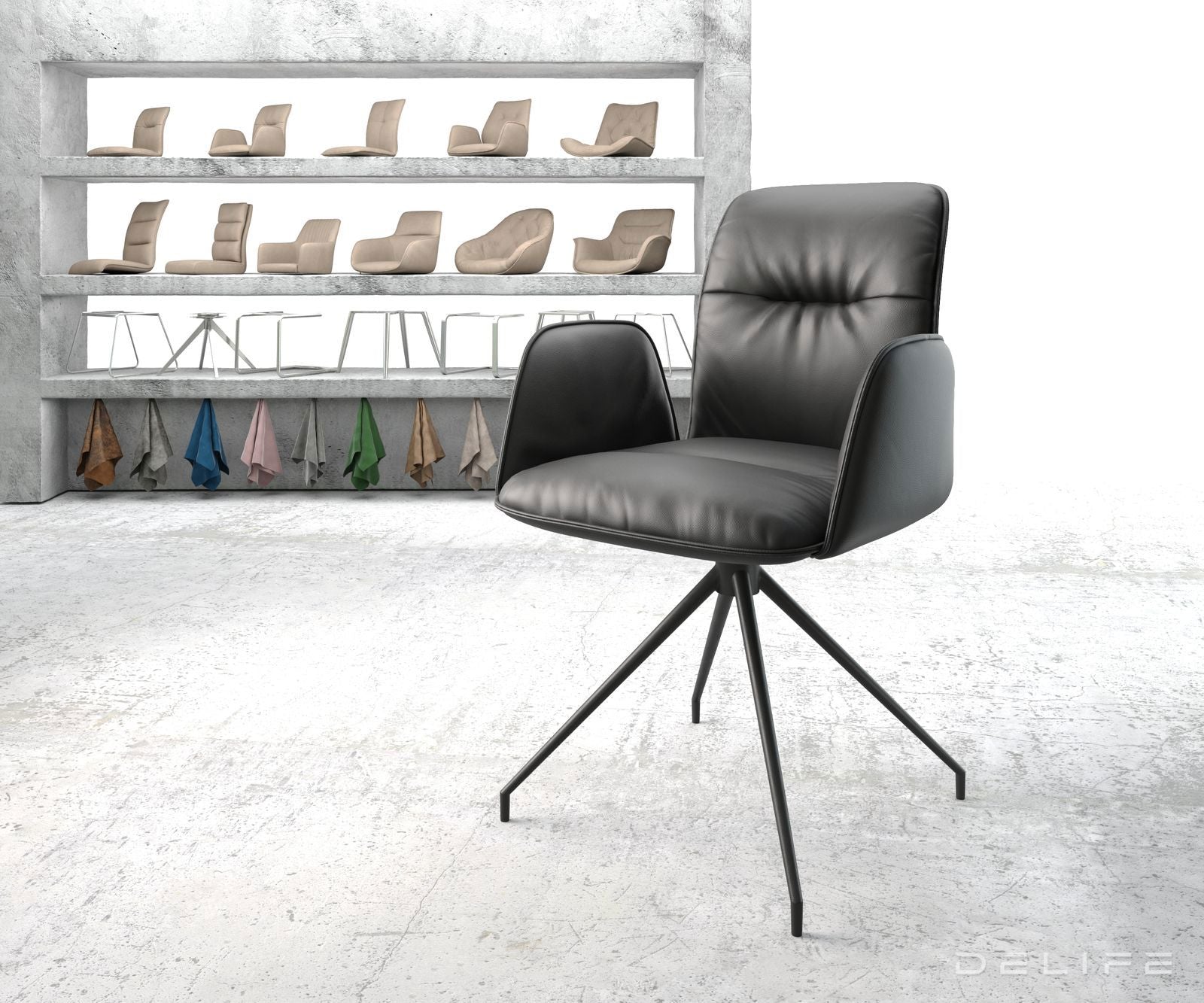 Jedilni stol Vinja, Material: Usnje 