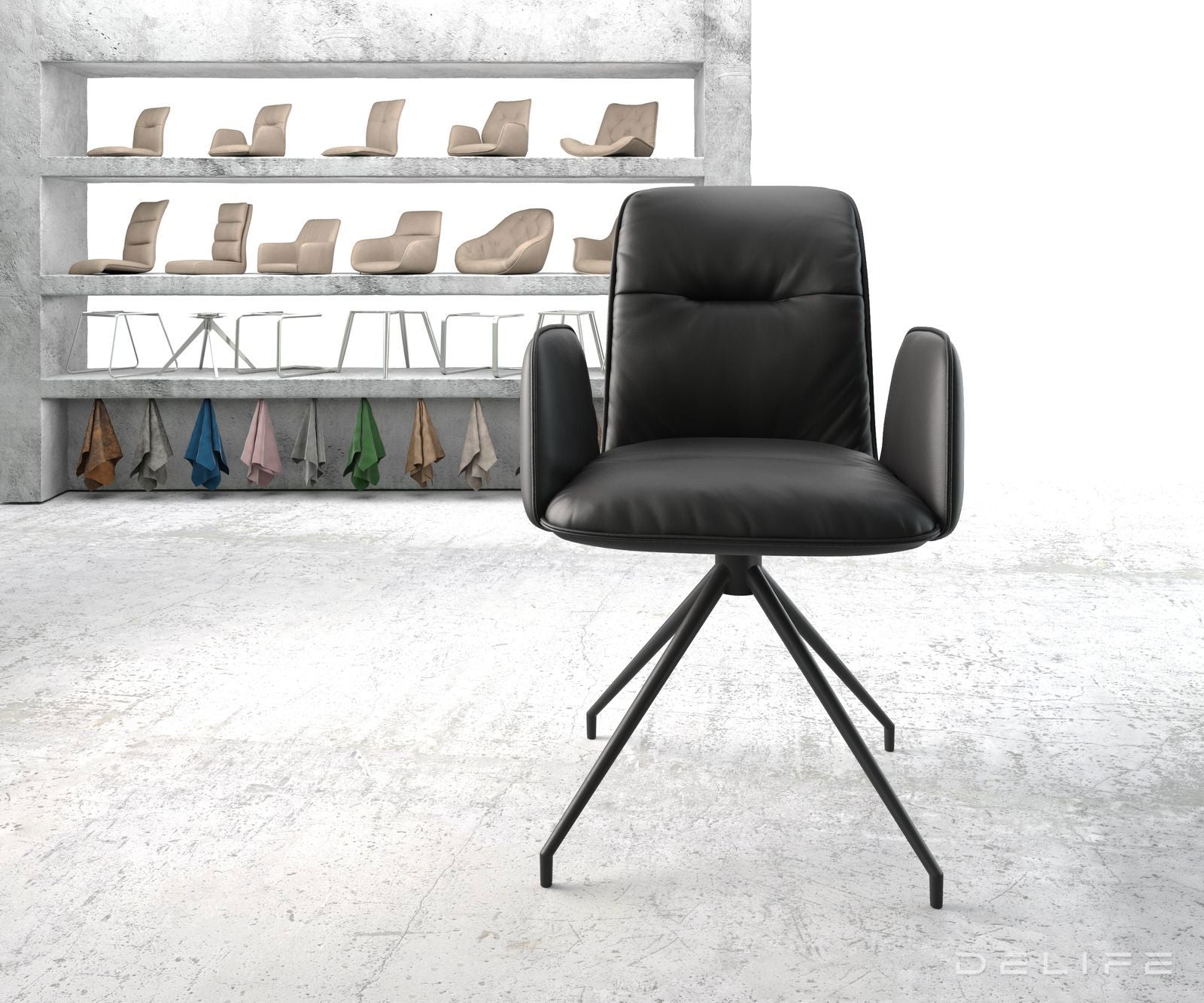 Jedilni stol Vinja, Material: Usnje 